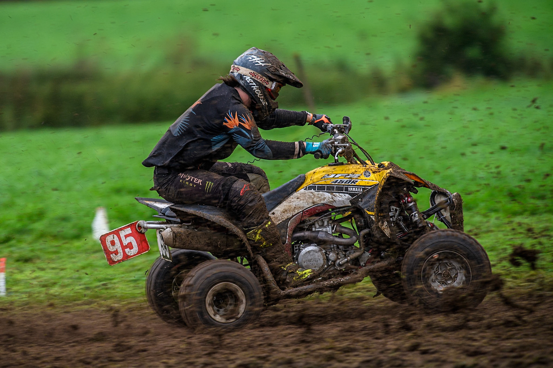Iestyn Rees (95) in action in the Quad Class during the ACU British Upright Championships at Woodhouse Lance, Gawsworth, Cheshire on Sunday 8th September 2024. (Photo: Ian Charles | MI News)