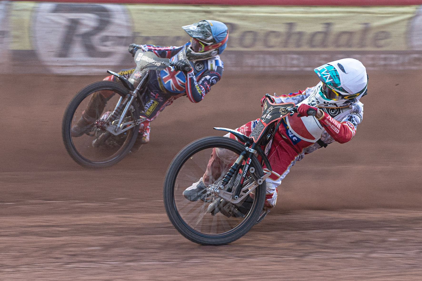 Photo: Ian Charles

Dan Bewley (Blue) passes Wiktor Lampart (White)

FIM Team Speedway U-21 World Championship, National Speedway Stadium, Manchester Friday 12 July  2019