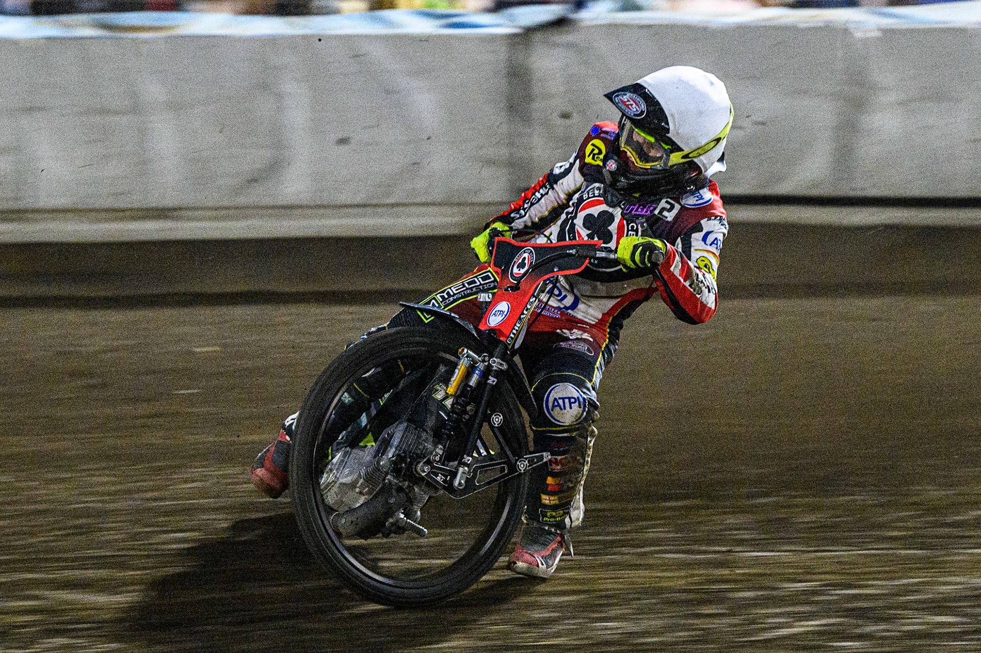 Tom Brennan  in action for Belle Vue ATPI Aces  during the Sports Insure Premiership match between King's Lynn Stars and Belle Vue Aces at the Adrian Flux Arena, King's Lynn on Thursday 24th August 2023. (Photo: Ian Charles | MI News)