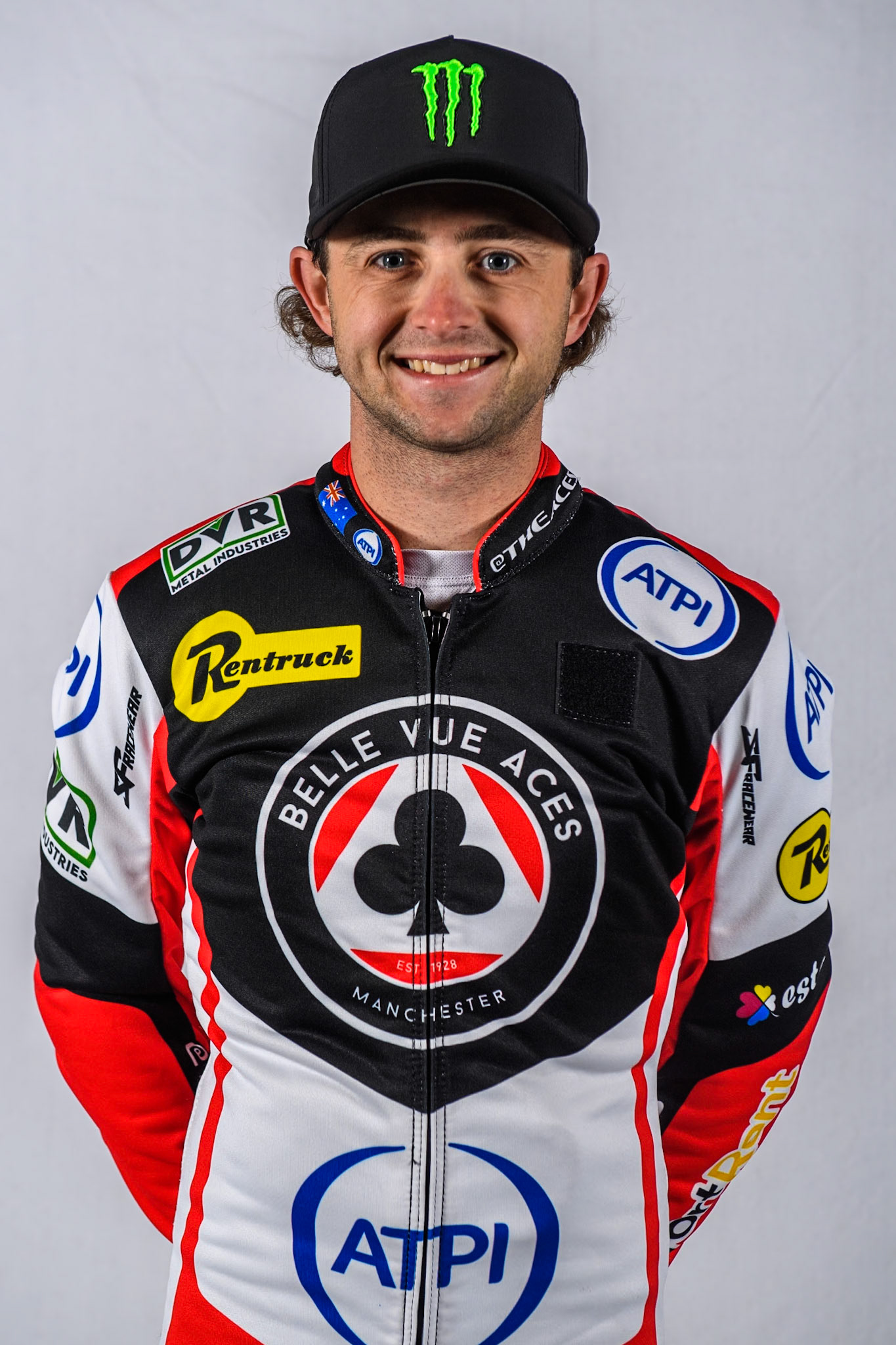 Belle Vue Aces' rider Jaimon Lidsey during the Belle Vue Aces Media Day at the National Speedway Stadium, Manchester on Monday 11th March 2024. (Photo: Ian Charles | MI News)