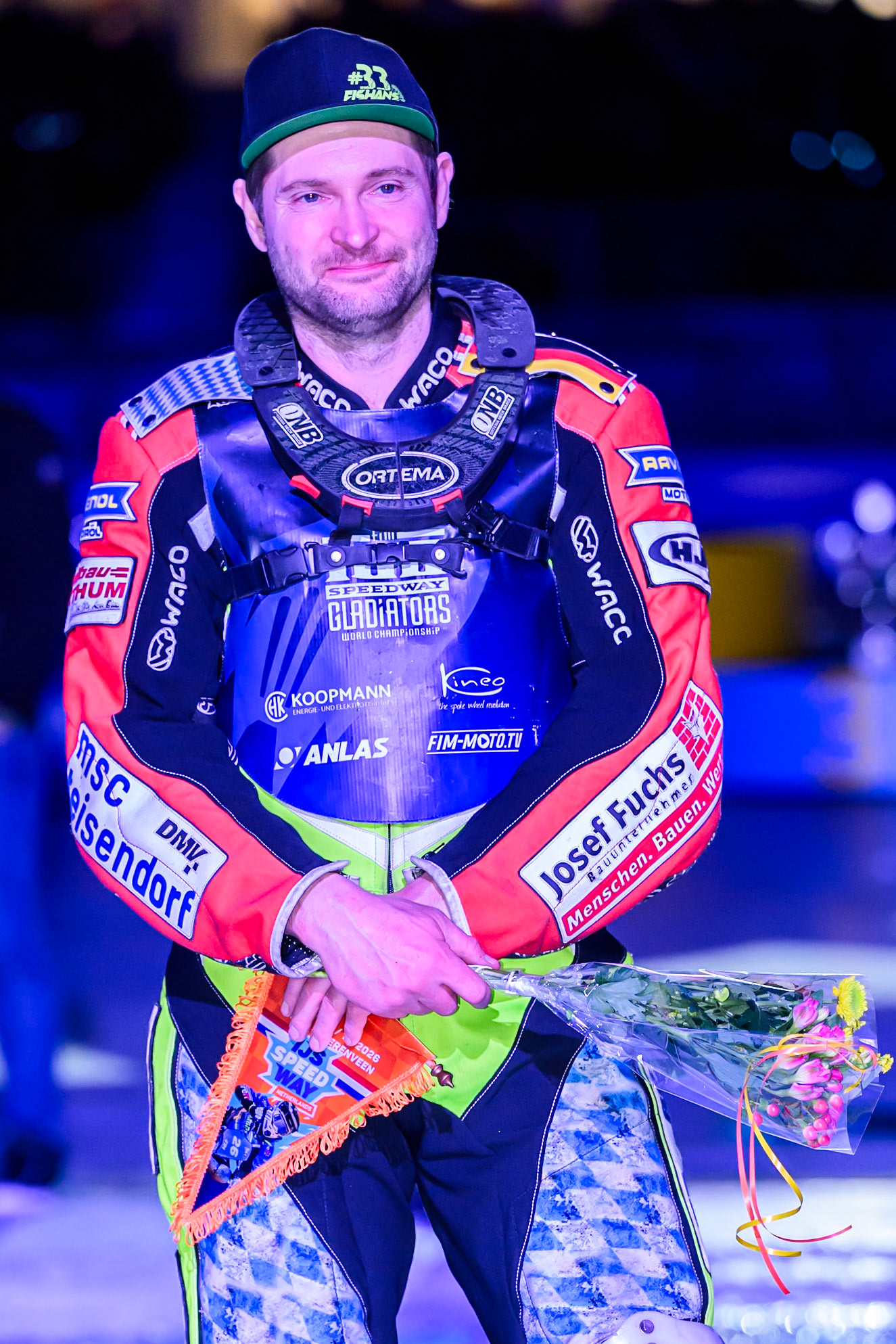 Johann Weber (33) of Germany during the FIM Ice Speedway Gladiators World Championship Final 3 at Ice Rink Thialf, Heerenveen on Saturday 11th April 2026. (Photo: Ian Charles | MI News)