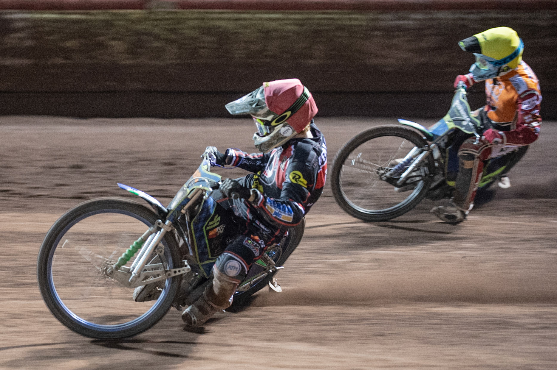 Photo by Ian Charles:

Dan Bewley  (Red) inside Troy Batchelor  (Yellow)

Belle Vue Aces v Swindon Robins, Supporters Cup Final 1st Leg, National Speedway Stadium, Manchester, Thursday, 12, September, 2019