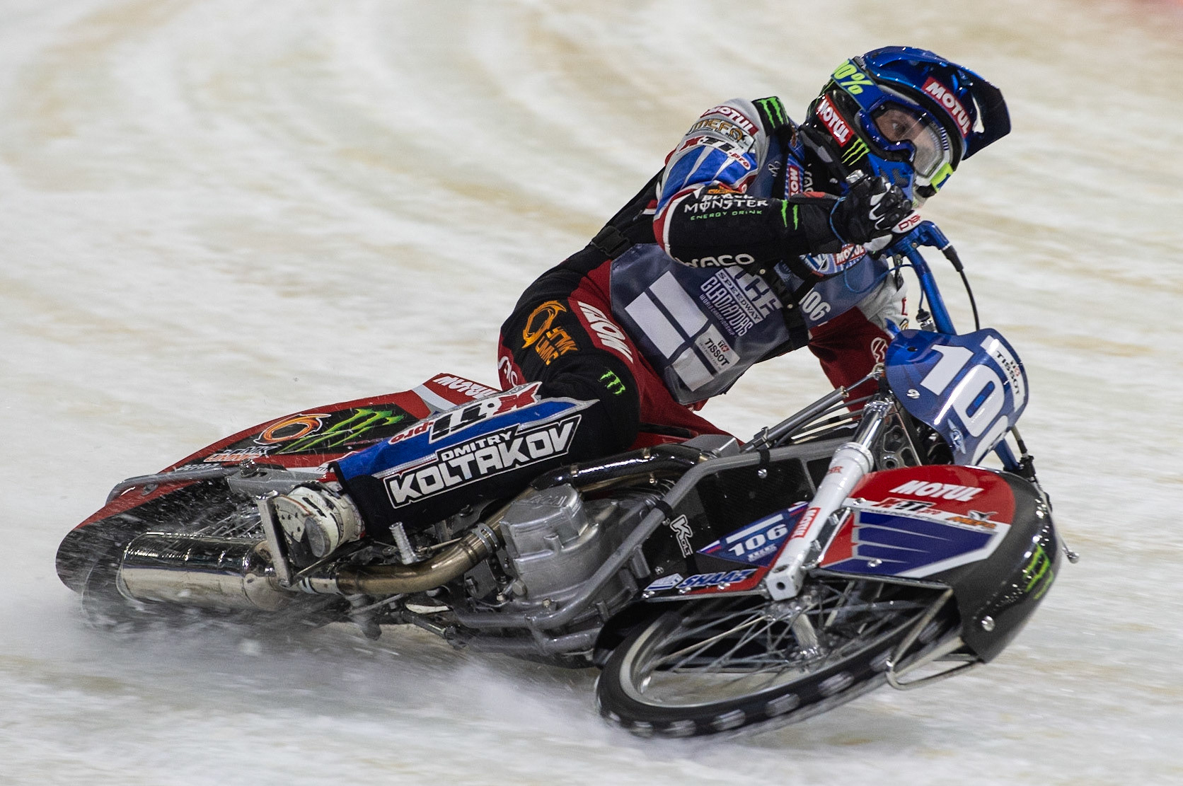 Photo: Ian Charles

Dmitri Koltakov (106) in action 

FIM Ice Speedway Gladiators World Championship, Event 5.1, Ice Rink Thialf, Heerenveen, Netherlands Saturday  30  March  2019