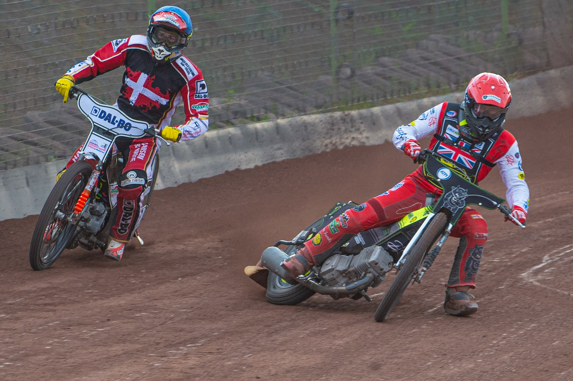 Photo by Ian Charles:

Craig Cook (Red) passes Niels-Kristian Iversen (Blue) on the inside

FIM Speedway Grand Prix World Championship - Qualifying Round 1, Peugeot Ashfield Stadium, Glasgow, 8 June 2019