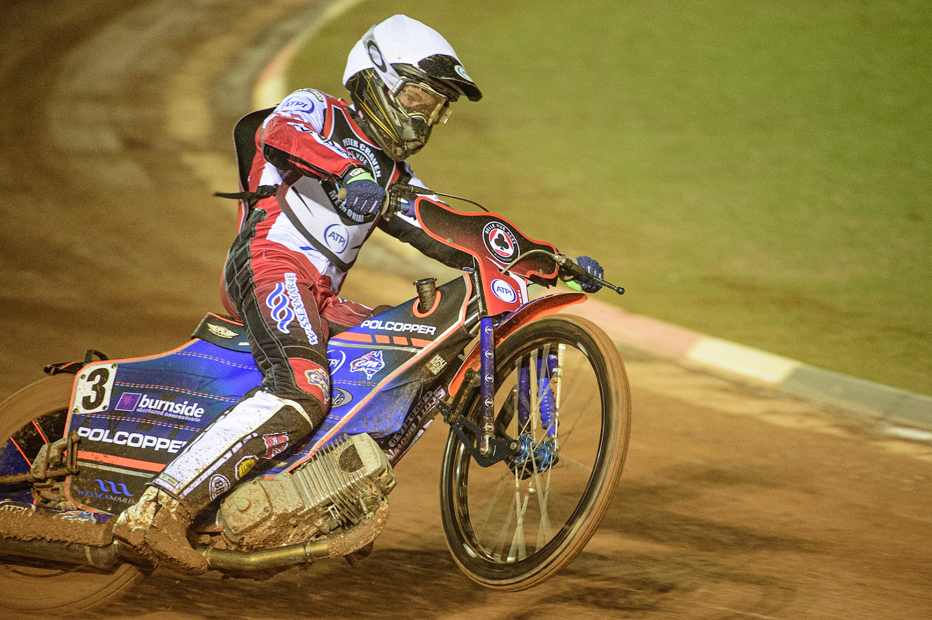 MANCHESTER, UK. MAR 21ST.  Brady Kurtz picks up some driveduring the ATPI Peter Craven Memorial Trophy at the National Speedway Stadium, Manchester on Monday 21st March 2022. (Credit: Ian Charles | MI News)