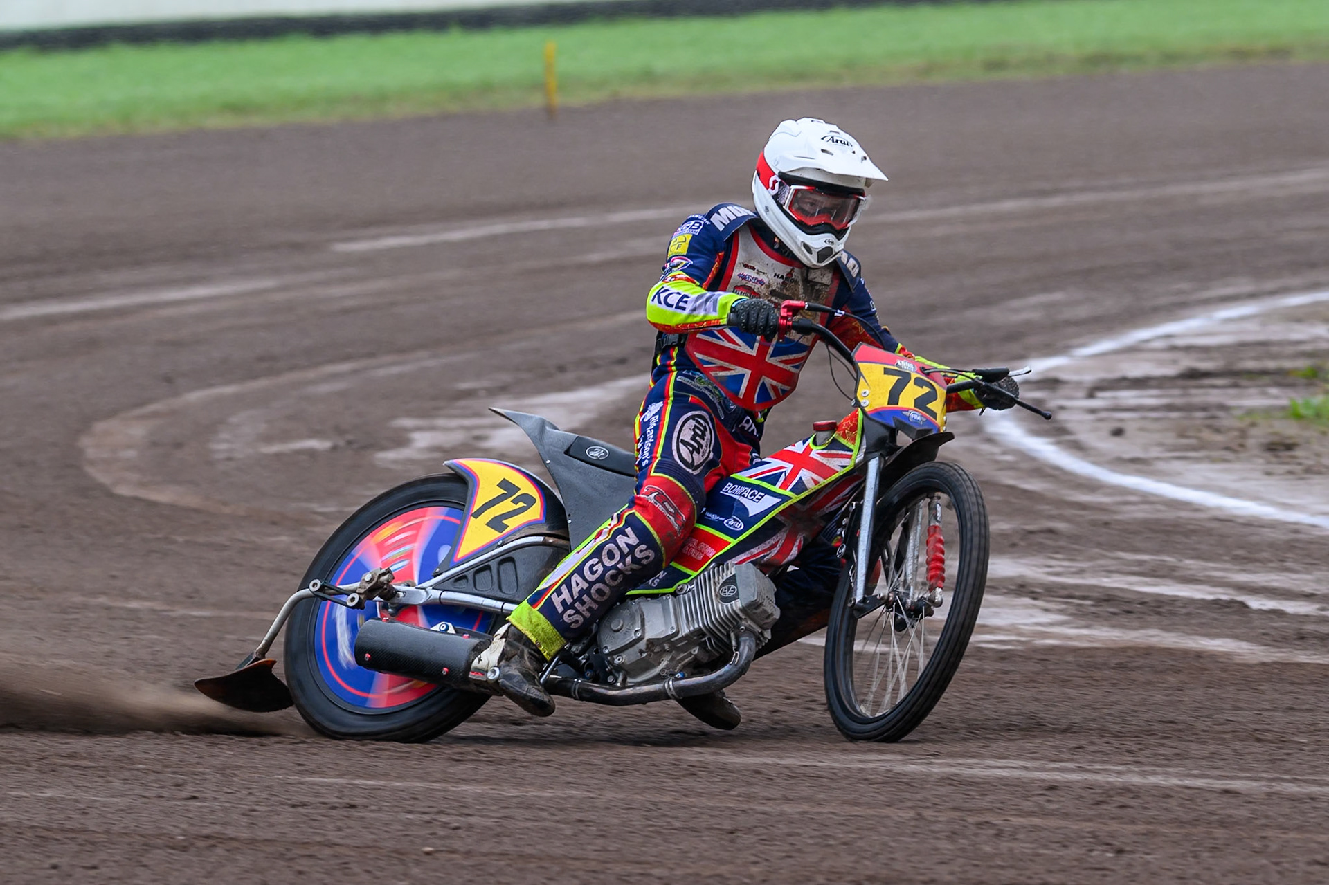Jake Mulford (72) of Great Britain practices during the FIM Long Track World Championship Final 4, at the Speed Centre Roden, Netherlands on Sunday 21st September 2025. (Photo: Ian Charles | MI News)