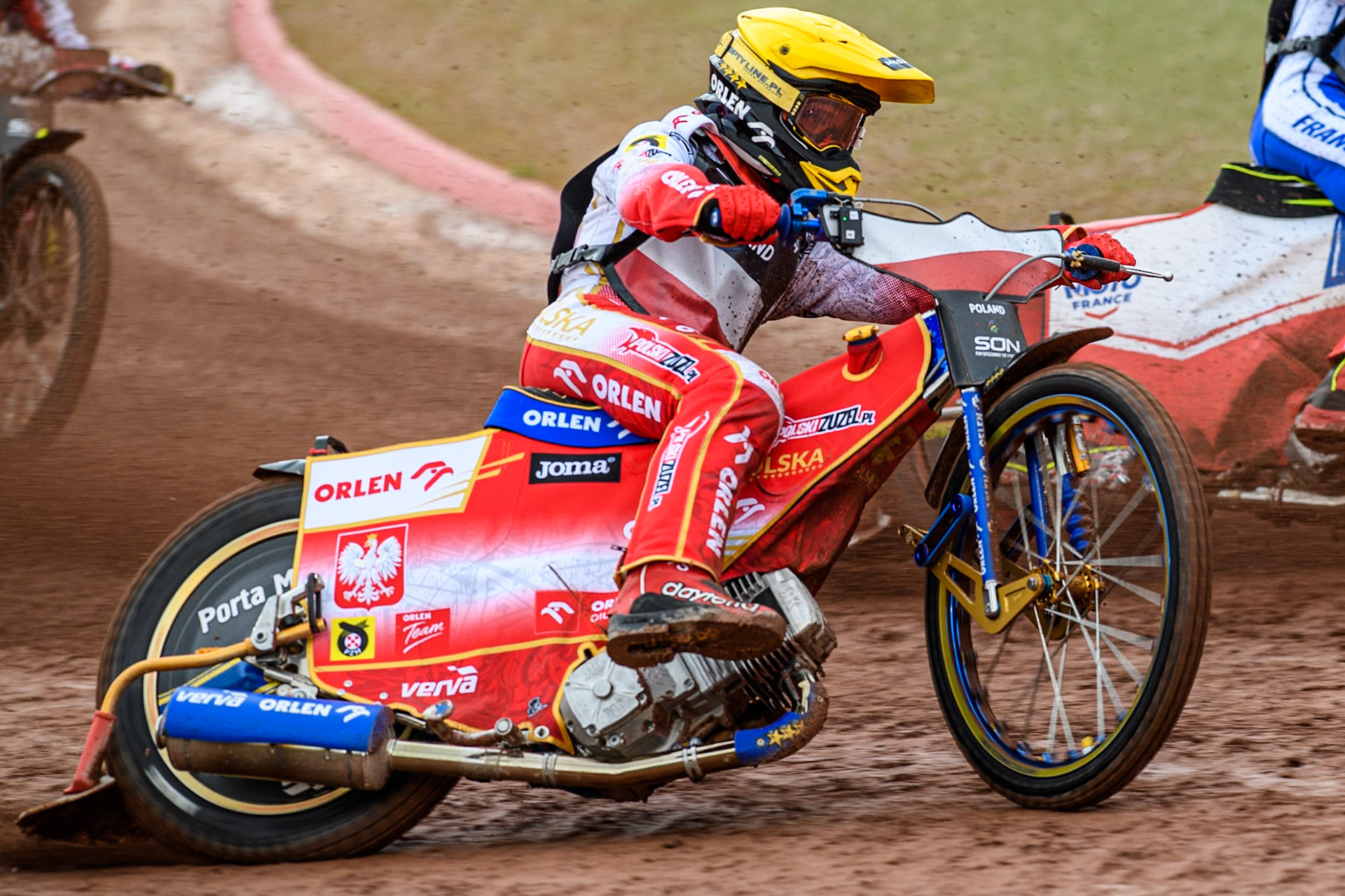 Bartosz Zmarzlik of Poland in action during the Monster Energy FIM Speedway of Nations Semi-Final 1 at the National Speedway Stadium, Manchester on Tuesday 9th July 2024. (Photo: Ian Charles | MI News)
