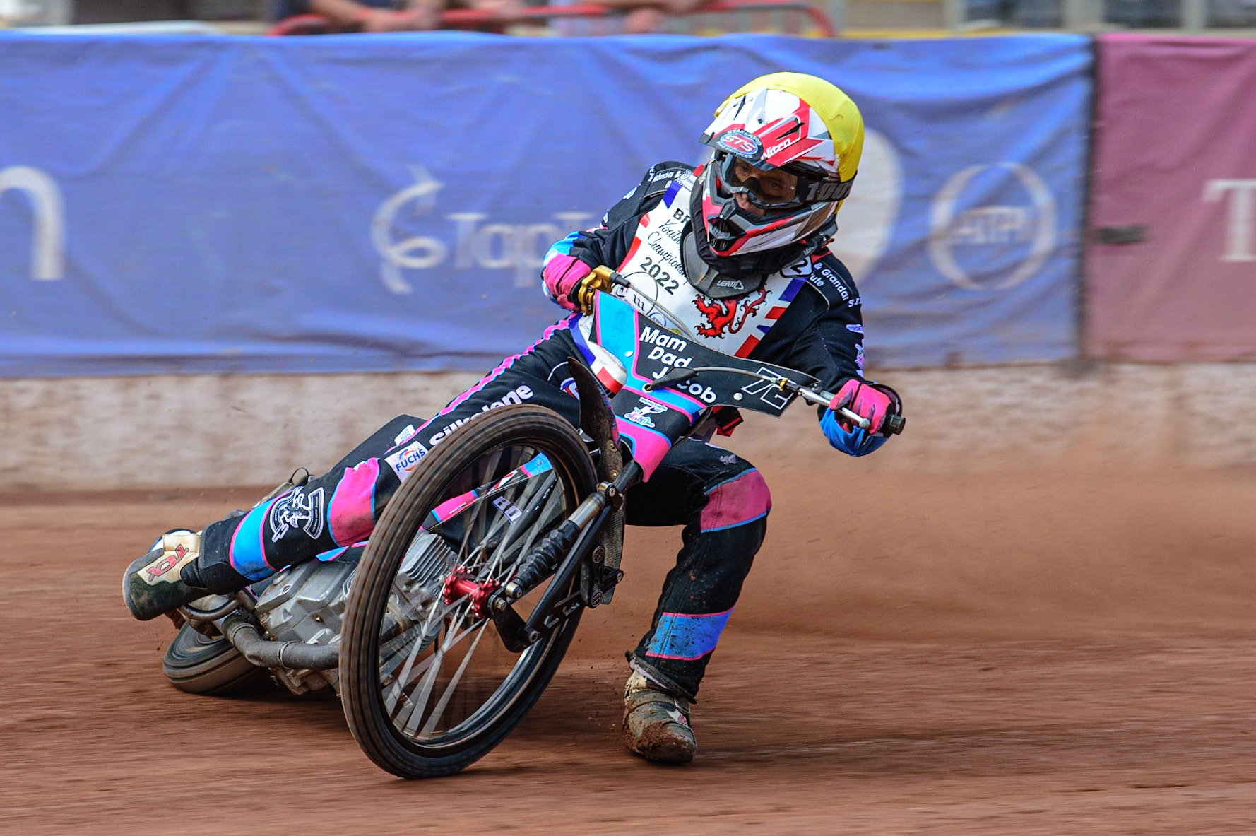 MANCHESTER, UK. JUN 3RD Owen Booth (72) in action  during the British Youth Speedway Championship (Round 4)  at the National Speedway Stadium, Manchester on Friday 3rd June 2022. (Credit: Ian Charles | MI News)