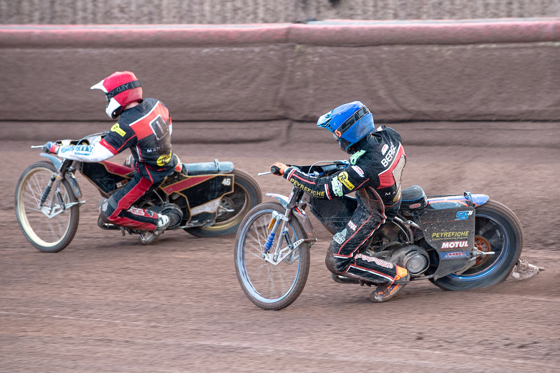 Photo by Ian Charles:

Dimitri Berge  (Blue) chases team mate Max Fricke  (Red)


Belle Vue Aces v Peterborough Panthers, British Speedway Premiership, National Speedway Stadium, Manchester, Thursday, 13, June, 2019