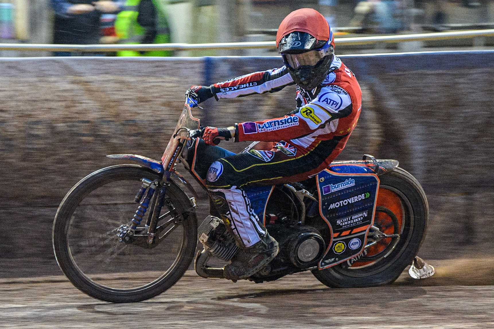 Brady Kurtz in action for Belle Vue ATPI Aces during the Sports Insure Premiership match between Belle Vue Aces and King's Lynn Stars at the National Speedway Stadium, Manchester on Monday 21st August 2023. (Photo: Ian Charles | MI News)