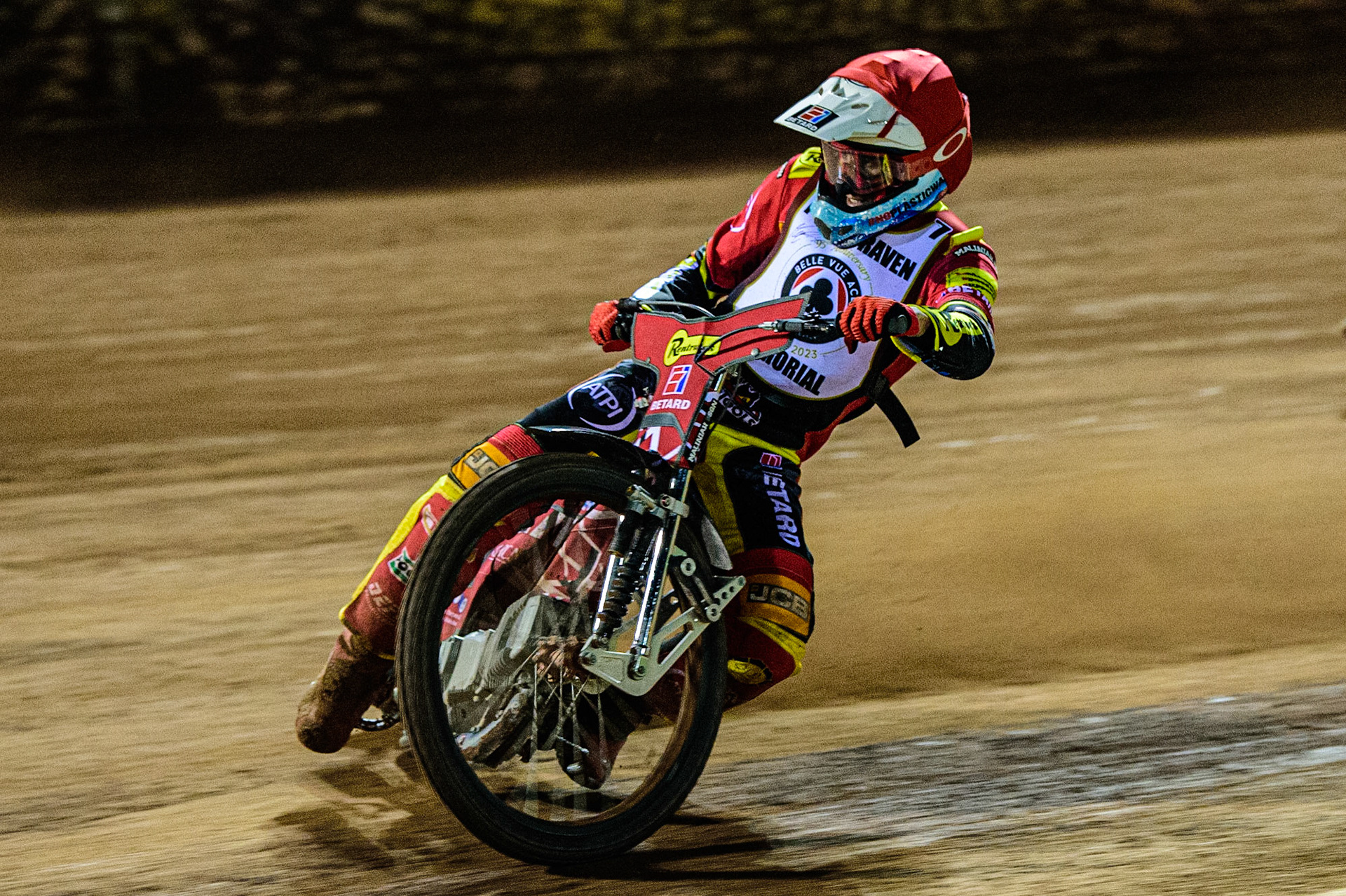 Max Fricke  in action  during the Peter Craven Memorial Trophy  at the National Speedway Stadium, Manchester on Monday 3rd April 2023. (Photo: Ian Charles | MI News)