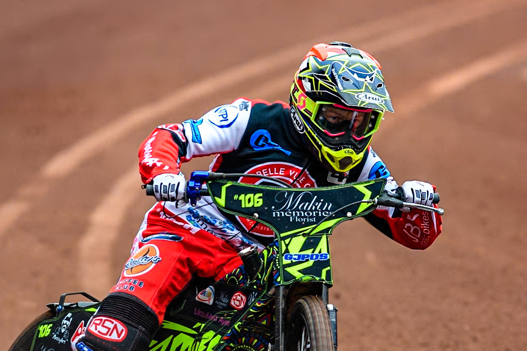 Belle Vue Colts' rider Luke Muff in action during the Belle Vue Aces Media Day at the National Speedway Stadium, Manchester on Monday 11th March 2024. (Photo: Ian Charles | MI News)