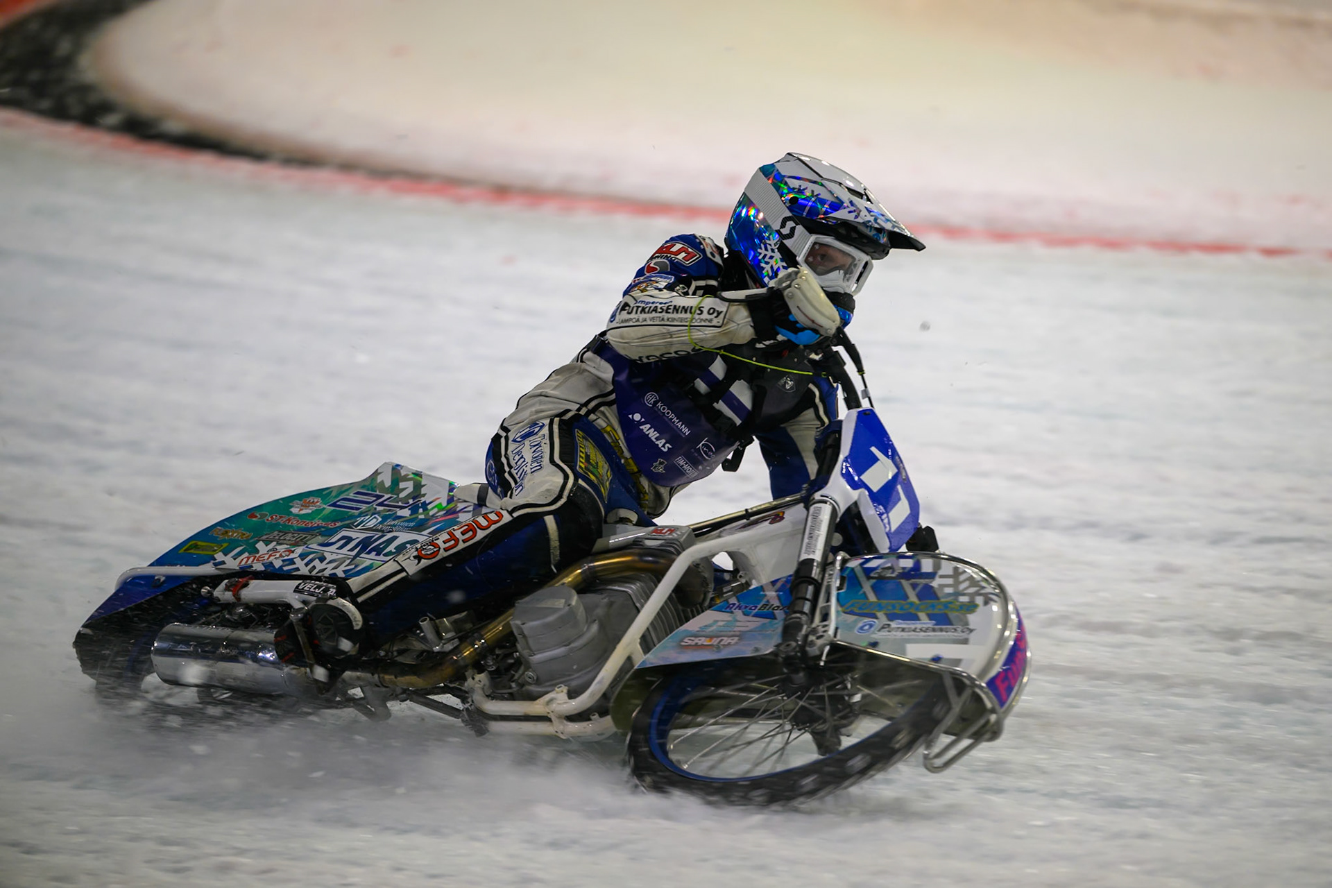 Max Koivula (11) of Finland  in action during the FIM Ice Speedway Of Nations at Ice Rink Thialf, Heerenveen on Sunday 12th April 2026. (Photo: Ian Charles | MI News)