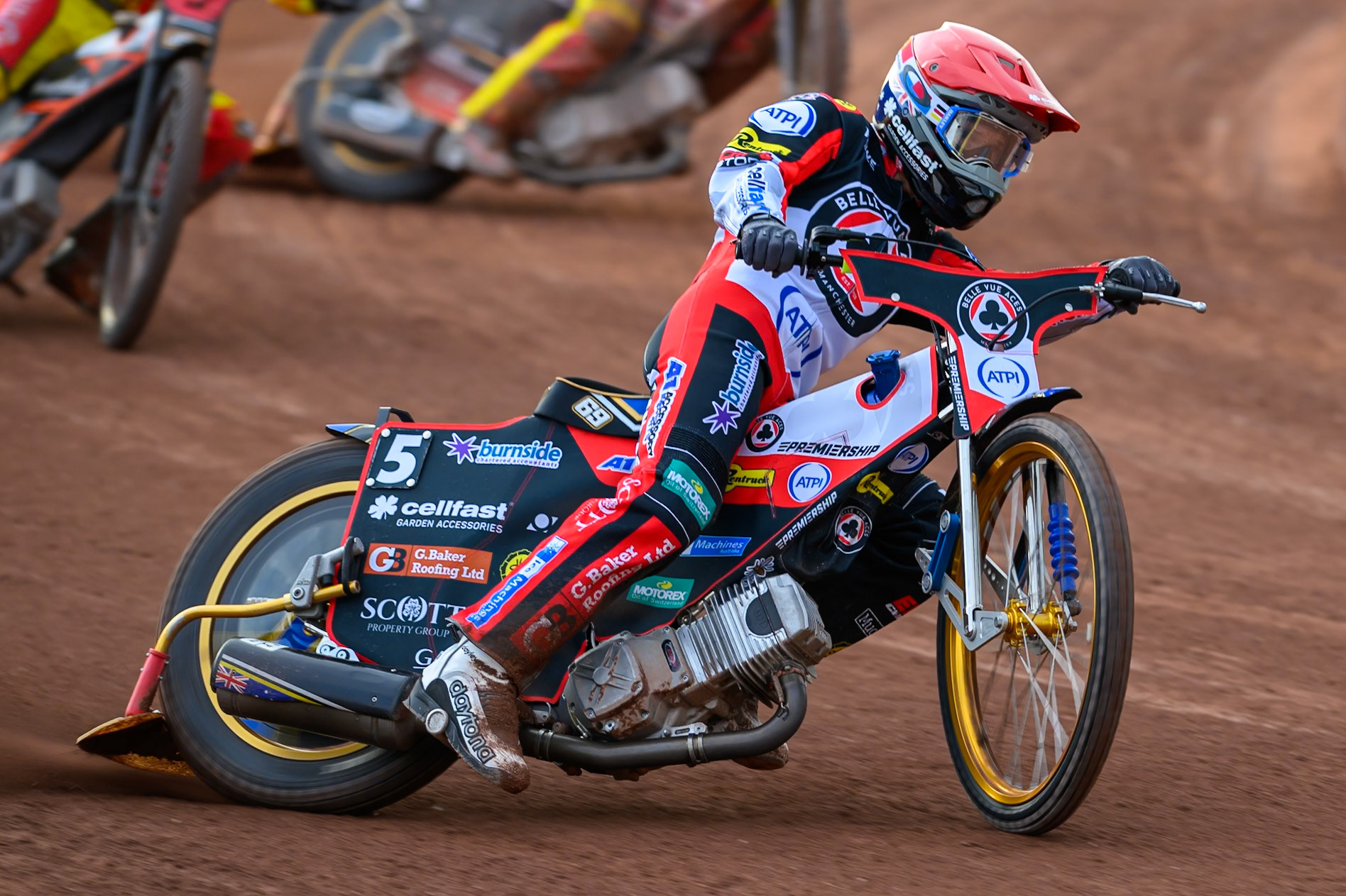 Jason Doyle of Belle Vue Aces in action during the Rowe Motor Oil Premiership match between Belle Vue Aces and Leicester Lions at the National Speedway Stadium, Manchester on Monday 3rd August 2026. (Photo: Ian Charles | MI News)