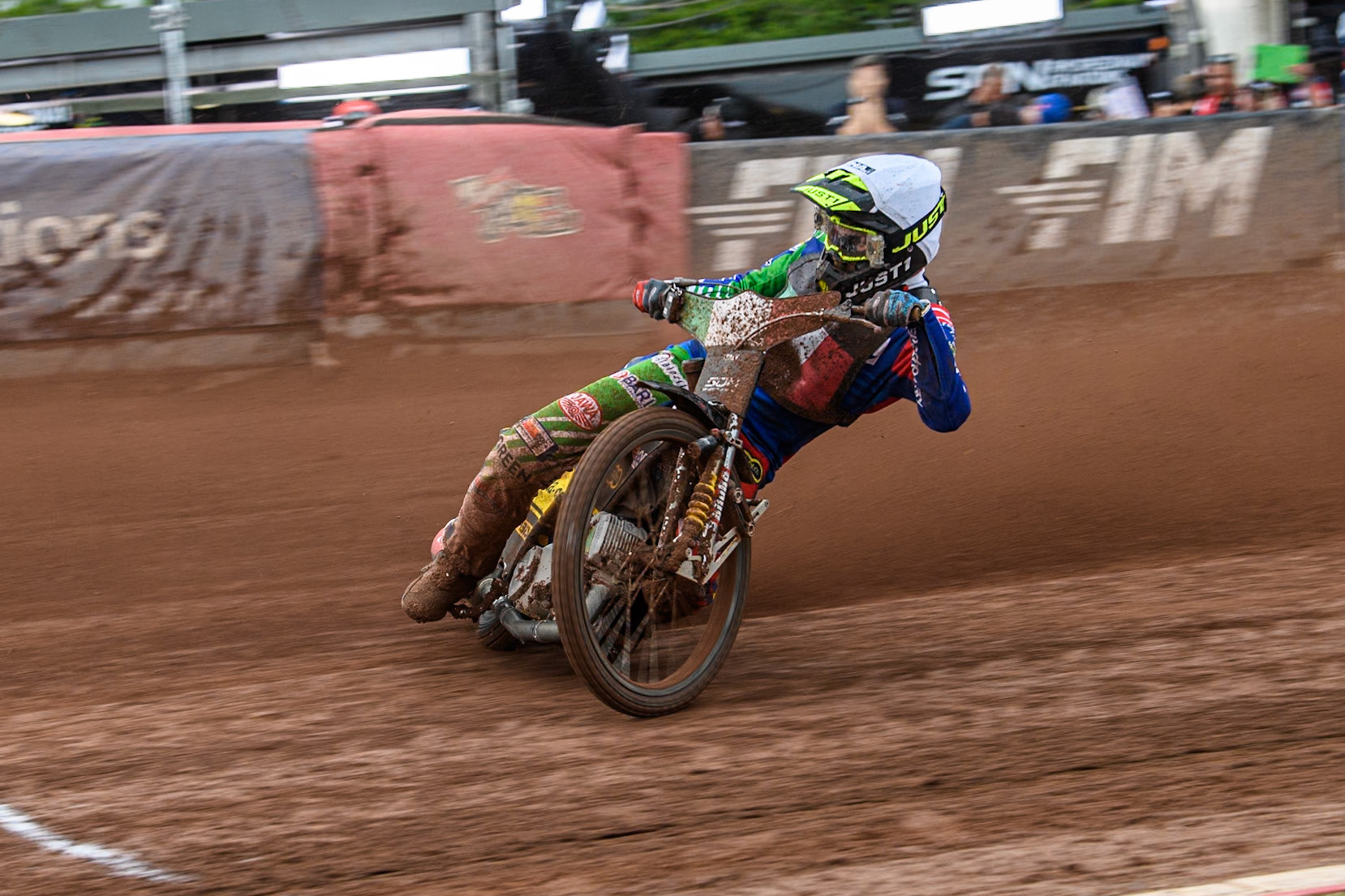 Paco Castagna of Italy in action during the Monster Energy FIM Speedway of Nations Semi-Final 1 at the National Speedway Stadium, Manchester on Tuesday 9th July 2024. (Photo: Ian Charles | MI News)