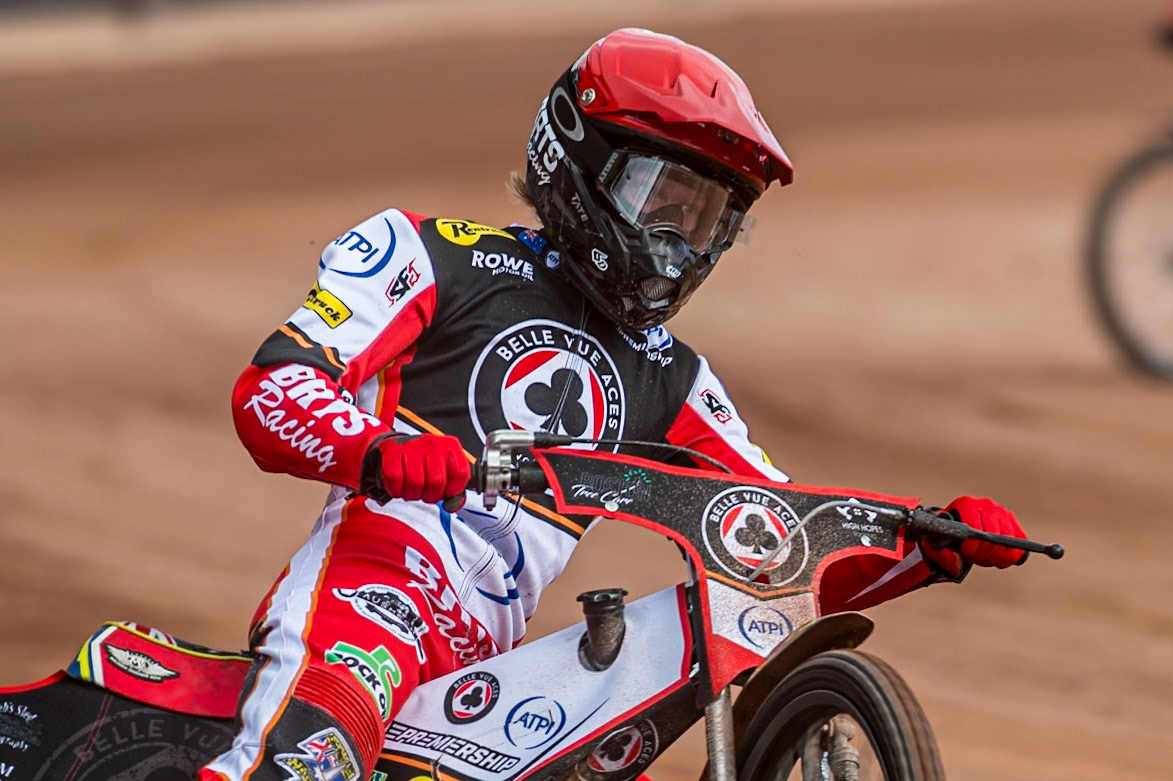 Tate Zischke during the Belle Vue Aces Media Day at the National Speedway Stadium, Manchester on Wednesday 12th March 2025. (Photo: Ian Charles | MI News)