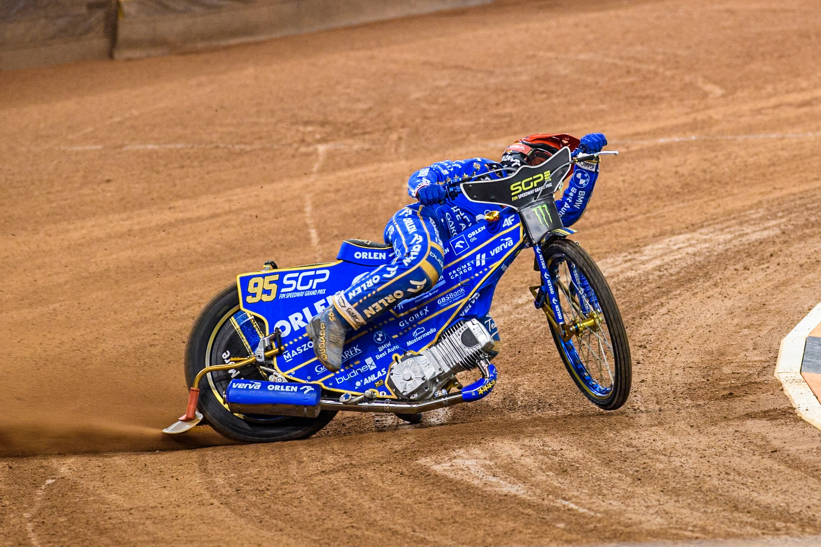 Bartosz Zmarzlik (95) of Poland  in action during the FIM Speedway Grand Prix of Great Britain at The Principality Stadium, Cardiff on Saturday 17th August 2024. (Photo: Ian Charles | MI News)