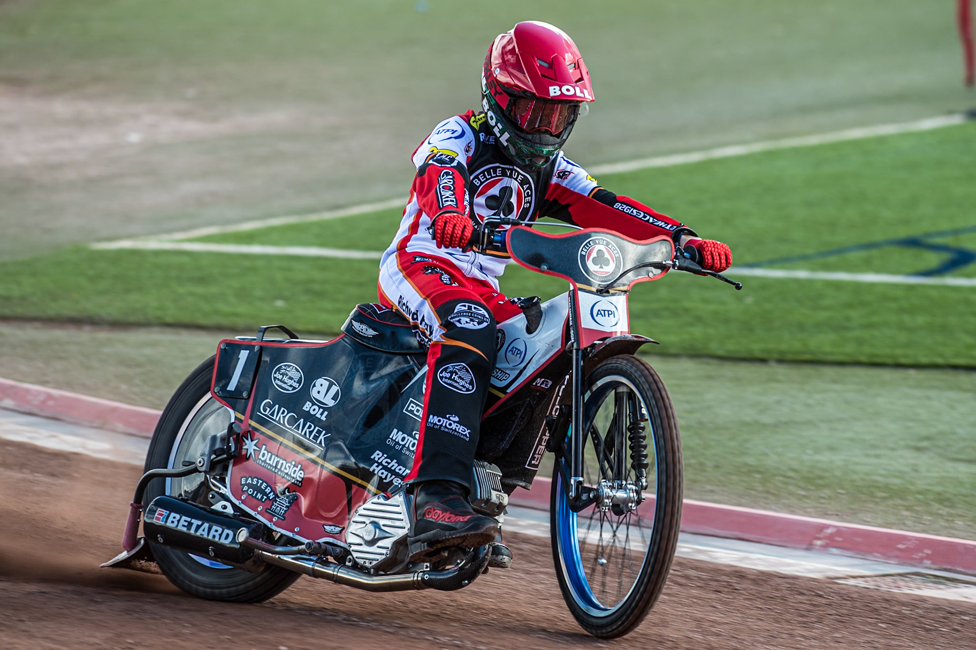 Brady Kurtz in action during the Belle Vue Aces Media Day at the National Speedway Stadium, Manchester on Wednesday 12th March 2025. (Photo: Ian Charles | MI News)