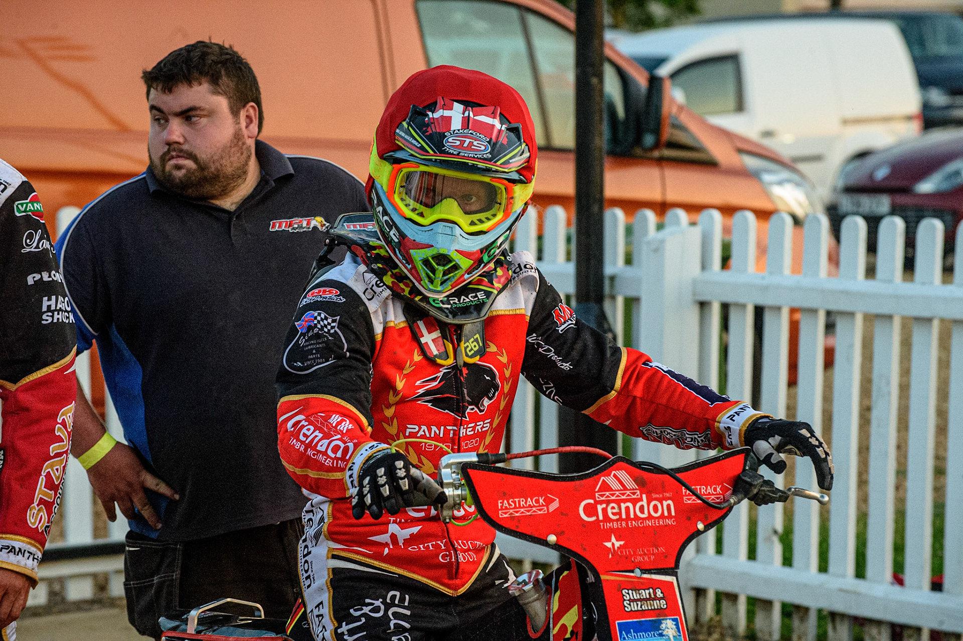 PETERBOROUGH, UK. JULY 19TH  Bjarne Pedersen  waits to go out for his next heat during the SGB Premiership match between Peterborough and Belle Vue Aces at East of England Showground, Peterborough on Monday 19th July 2021. (Credit: Ian Charles | MI News)