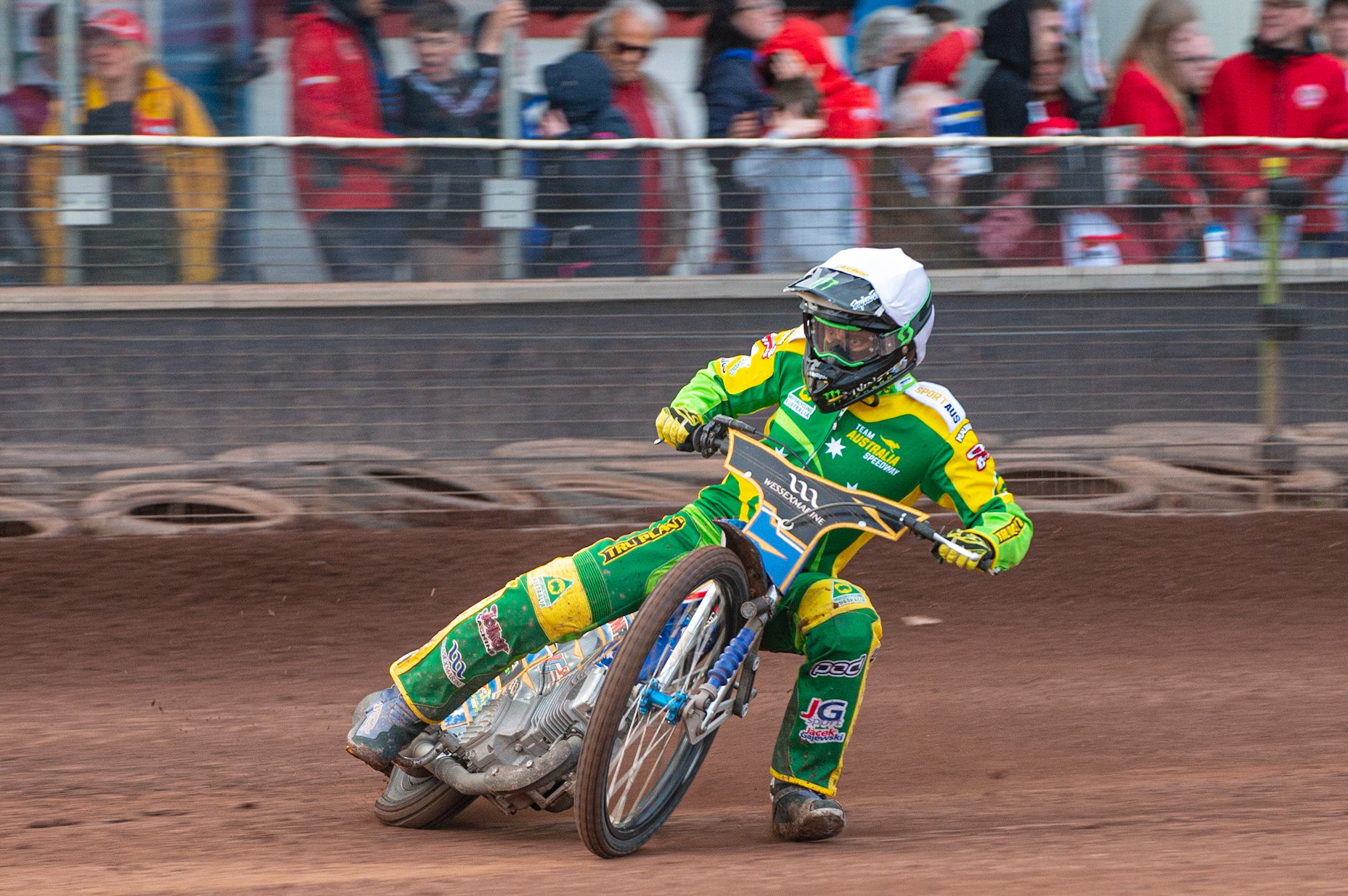 Photo by Ian Charles:

Chris Holder (Australia) in action 

FIM Speedway Grand Prix World Championship - Qualifying Round 1, Peugeot Ashfield Stadium, Glasgow, 8 June 2019