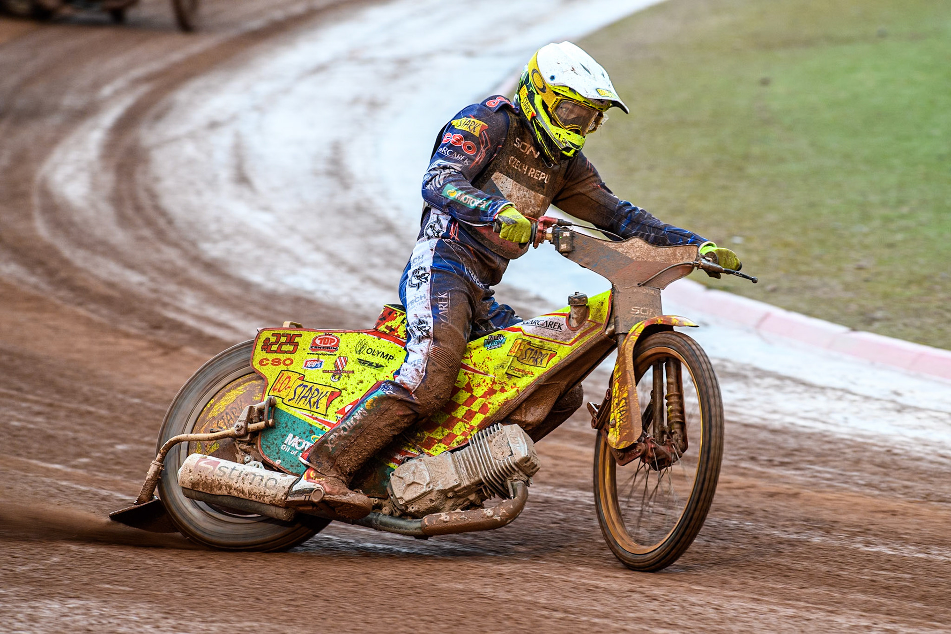 Vaclav Milik of The Czech Republic in action during the Monster Energy FIM Speedway of Nation Semi Final 2 at the National Speedway Stadium, Manchester on Wednesday 10th July 2024. (Photo: Ian Charles | MI News)