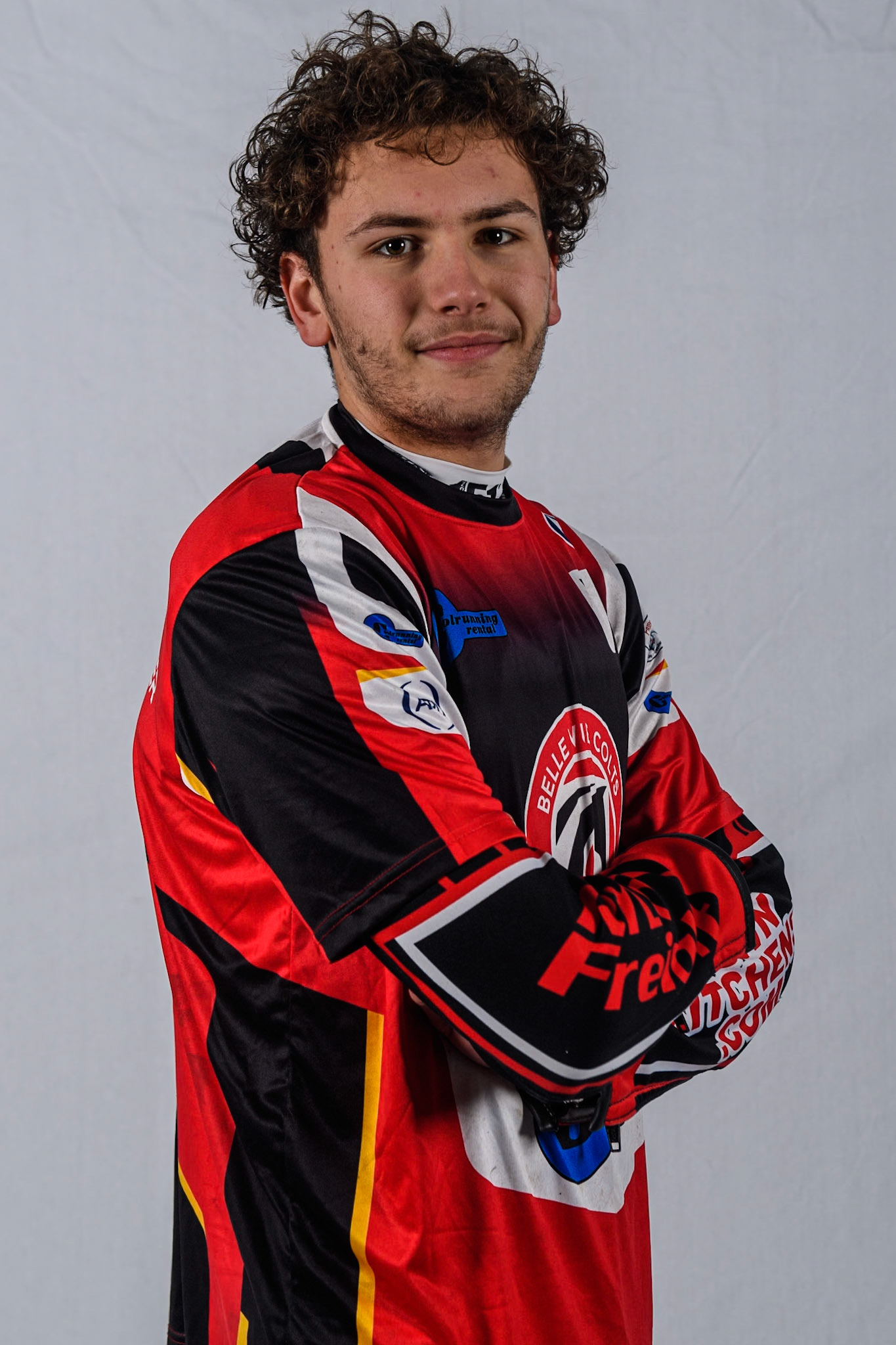 Belle Vue Colts' rider Harry McGurk during the Belle Vue Aces Media Day at the National Speedway Stadium, Manchester on Monday 11th March 2024. (Photo: Ian Charles | MI News)