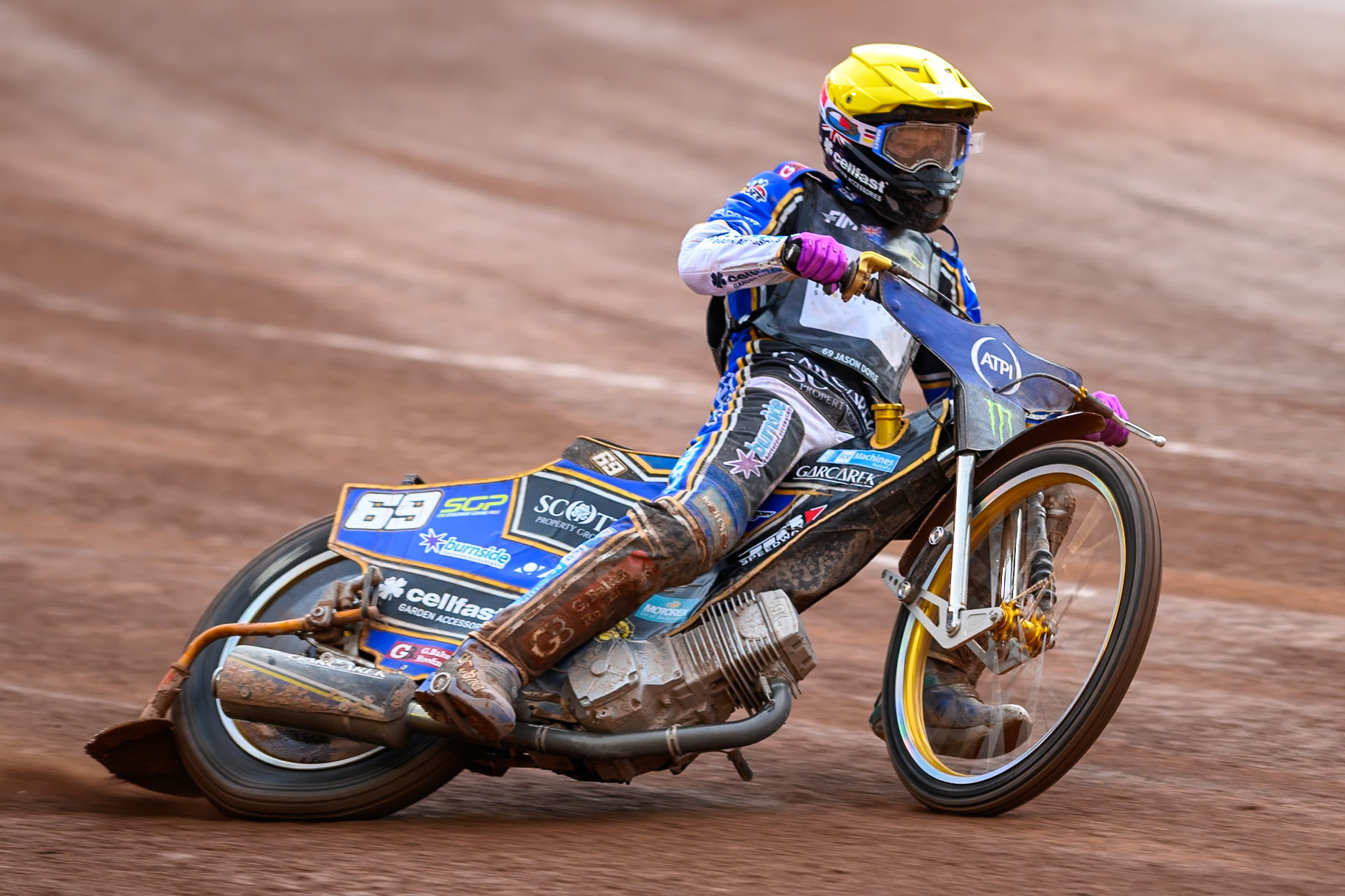 Jason Doyle (69) of Australia in action during the ATPI  FIM Speedway GP of Manchester at the National Speedway Stadium, Manchester on Saturday 6th June 2026. (Photo: Ian Charles | MI News)