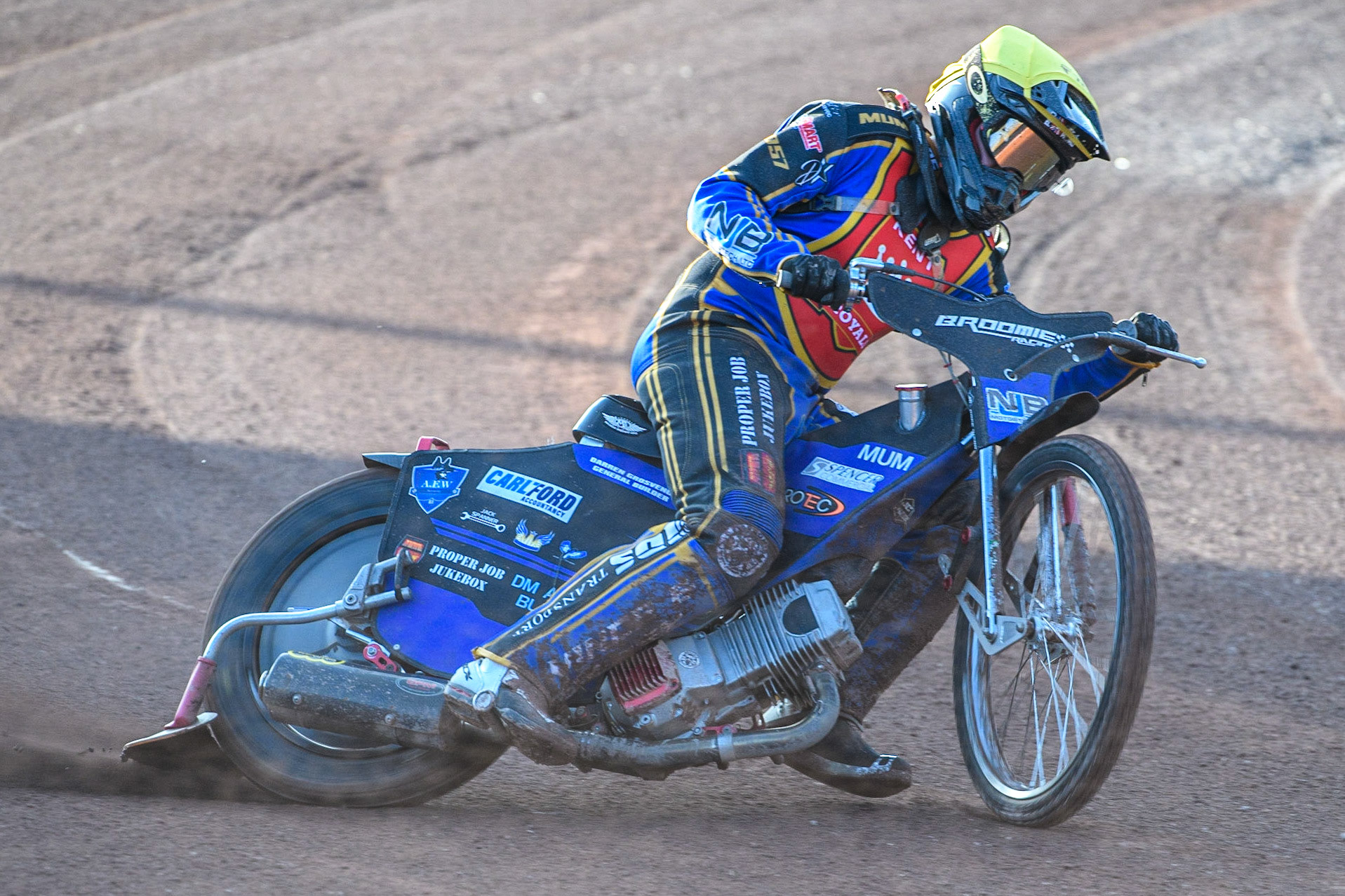 Eli Meadows in action  for Kent Iwade Garage Royals during the National Development League match between Belle Vue Colts and Kent Royals at the National Speedway Stadium, Manchester on Friday 7th July 2023. (Photo: Ian Charles | MI News)