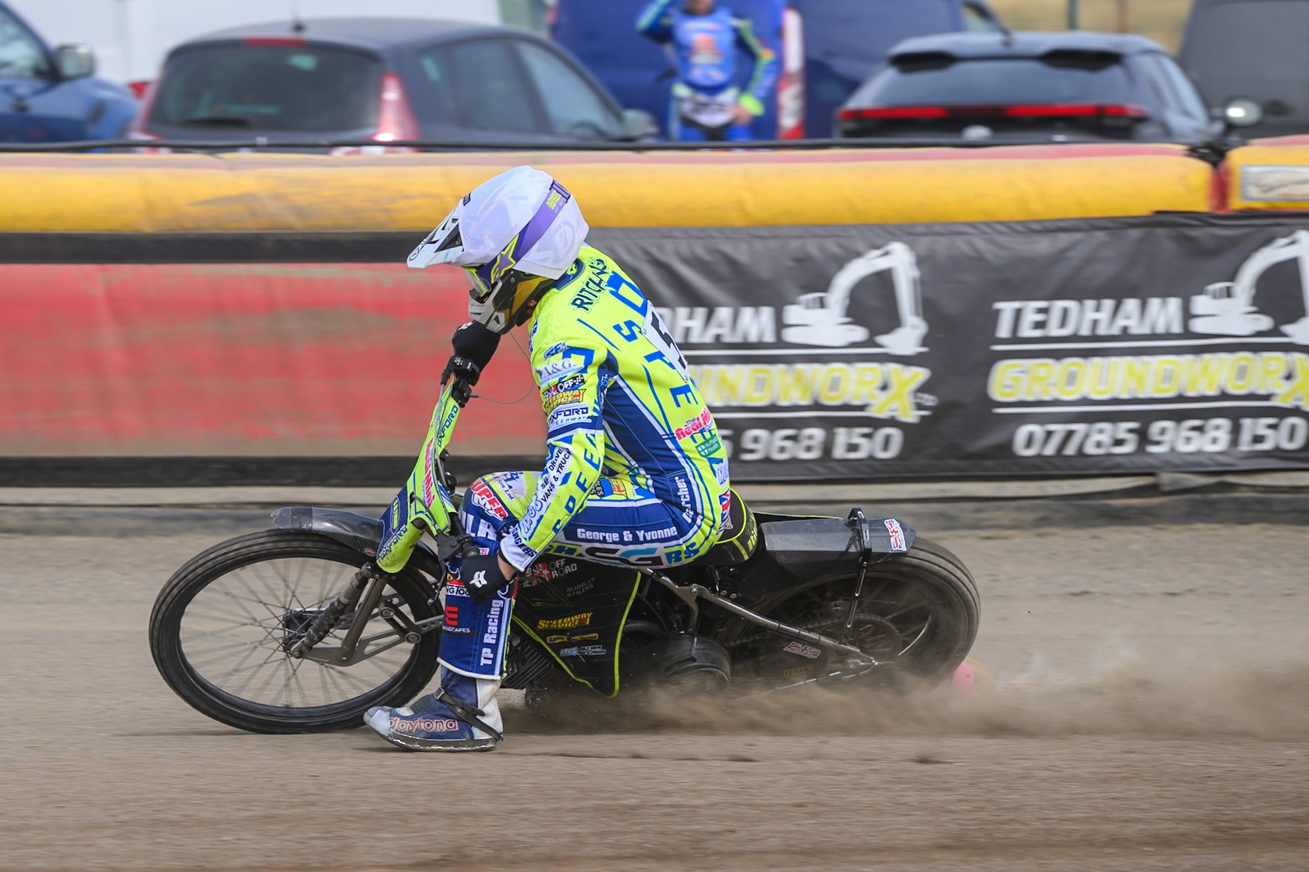 Darryl Ritchings of Oxford Chargers gets out of shape as he hits a rut during the WSRA National Development League match between Buxton Bulls and Oxford Chargers at Hi-Edge Speedway, Buxton on Sunday 2nd August 2026. (Photo: Ian Charles | MI News)