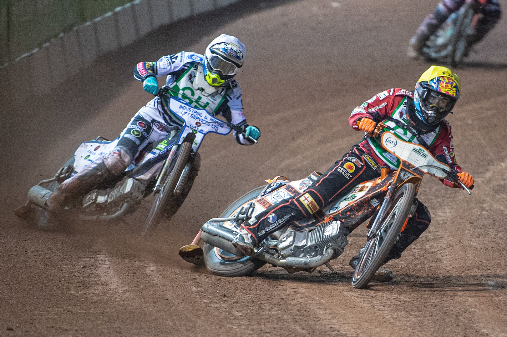Photo: Ian Charles

Jack Smith   (Yellow) leads Max Clegg  (White)

Belle Vue Colts v Cradley Heathens, SGB National League KO Cup Semi Final 2nd Leg, Belle Vue National Speedway Stadium, Manchester, Wednesday 18  September  2019