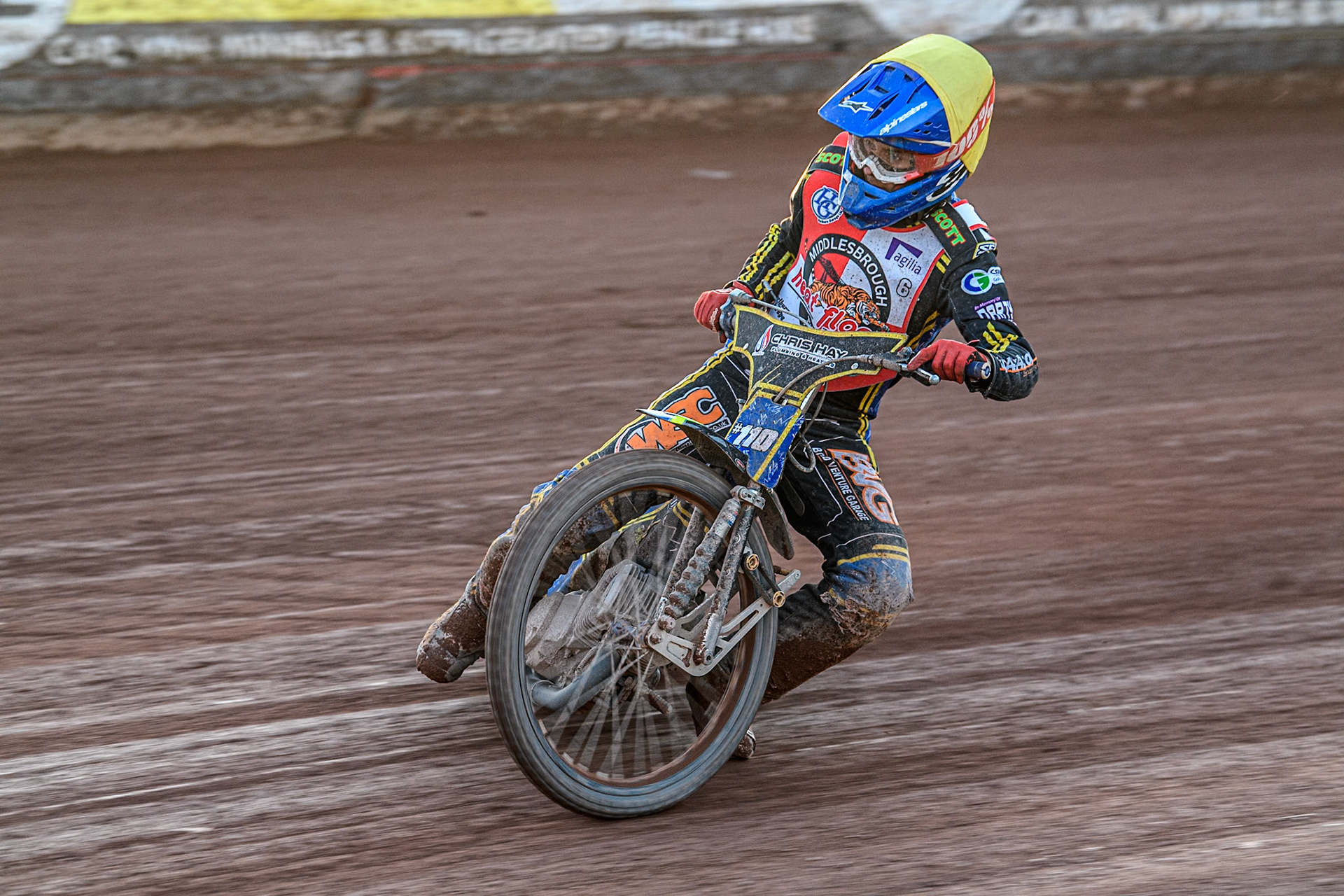Middlesbrough Tigers' William Hocaniuk in action during the WSRA National Development League match between Belle Vue Colts and Middlesbrough Tigers at the National Speedway Stadium, Manchester on Monday 17th June 2024. (Photo: Ian Charles | MI News)