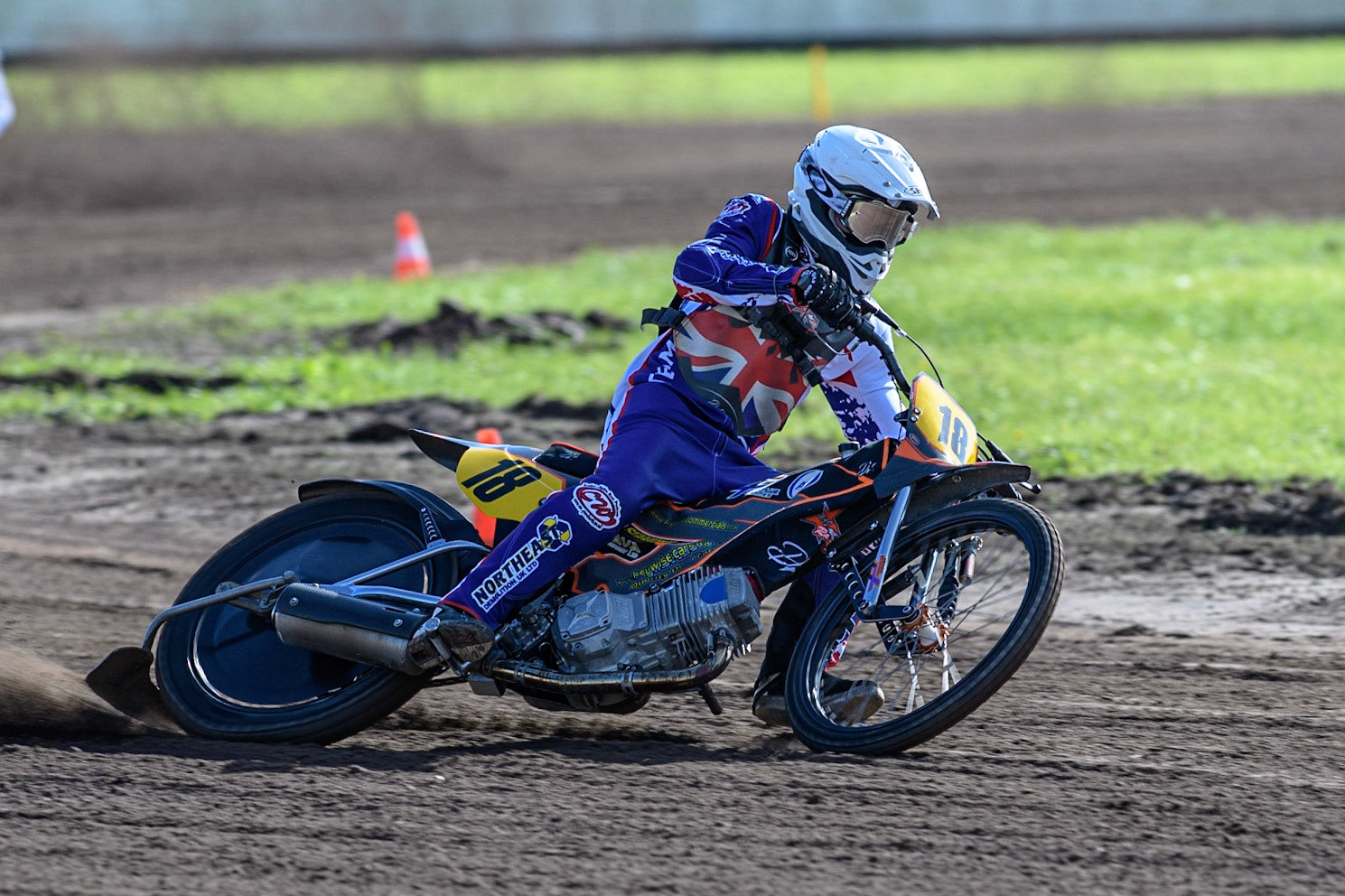 Zach Wajtknecht (Great Britain) practices  during the FIM Long Track Of Nations event at the Speed Centre Roden on Sunday 24th September 2023. (Photo: Ian Charles | MI News)
