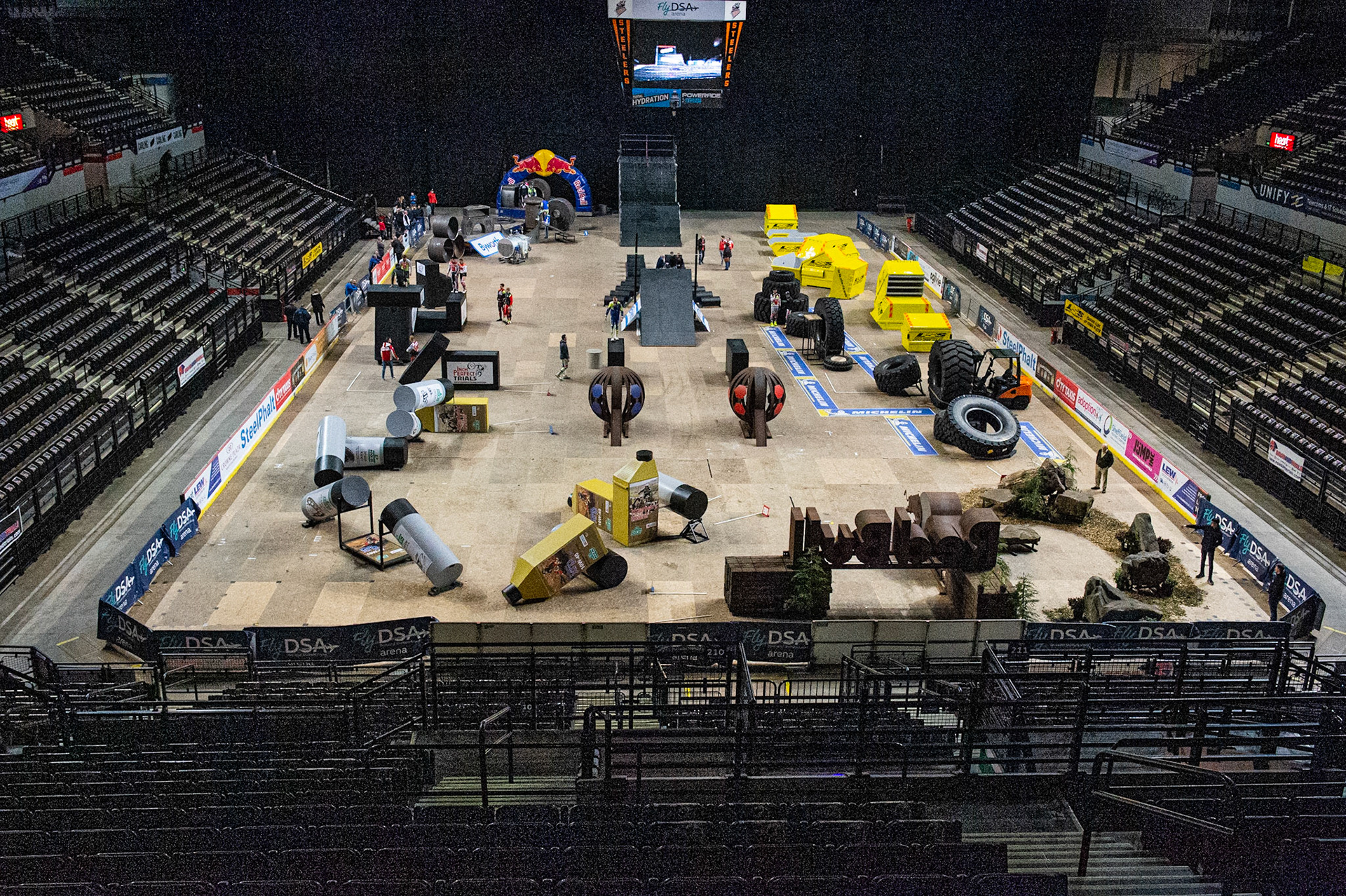 SHEFFIELD, ENGLAND  - DECEMBER 28TH   The Indoor Trials course during the 25th Anniversary Sheffield Indoor Trial at the FlyDSA Arena, Sheffield on Saturday 28th December 2019. (Credit: Ian Charles | MI News)