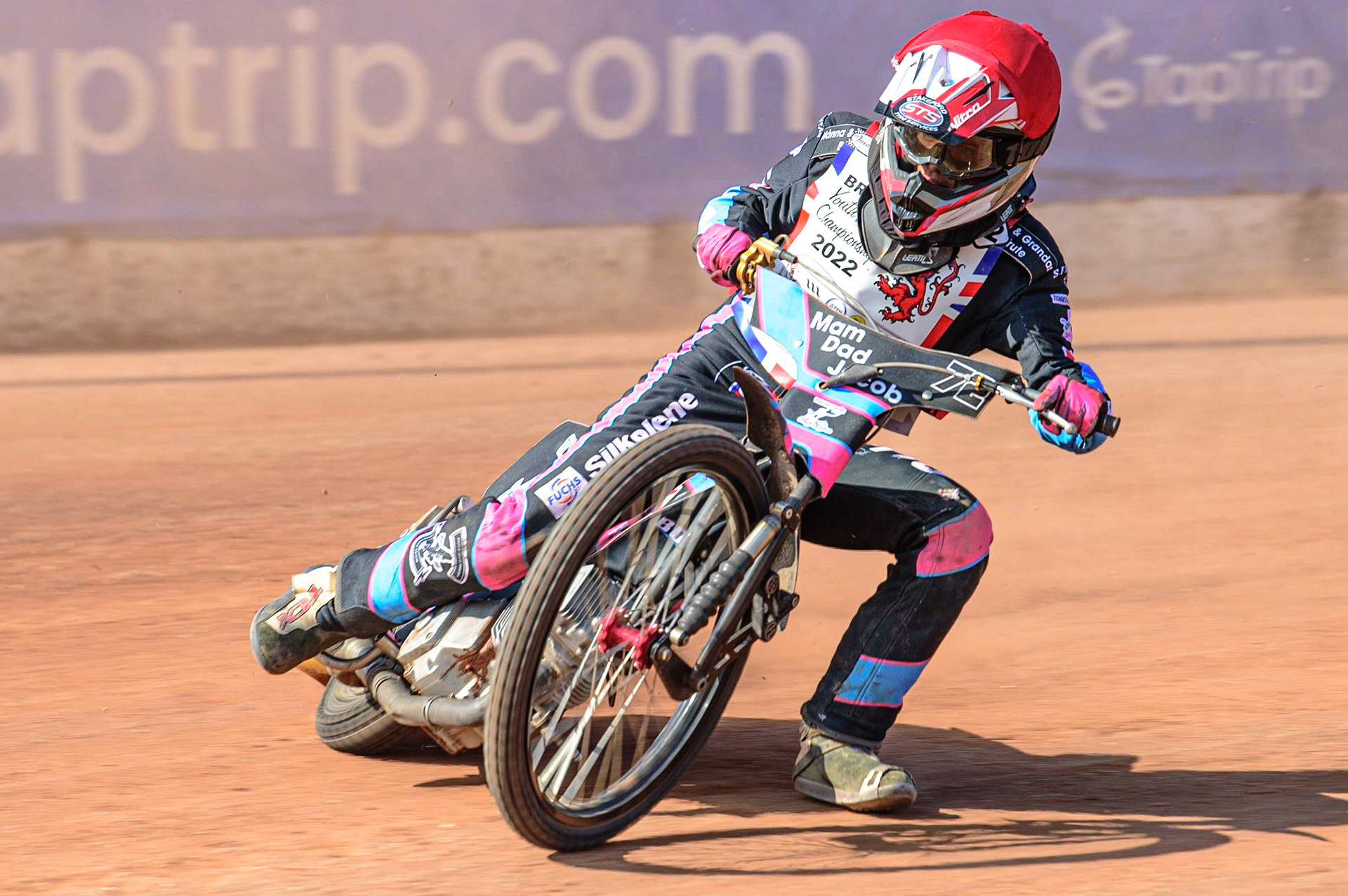 MANCHESTER, UK. JUN 3RD Owen Booth (72) in action  during the British Youth Speedway Championship (Round 4)  at the National Speedway Stadium, Manchester on Friday 3rd June 2022. (Credit: Ian Charles | MI News)