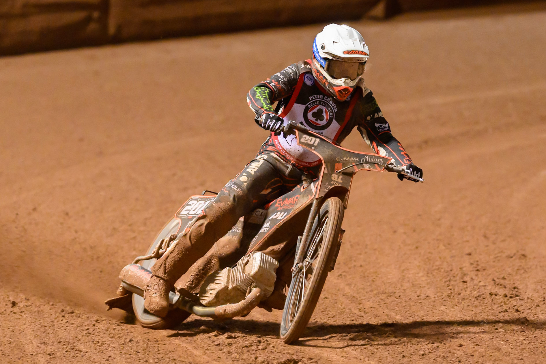 Jan Kvech  in action during the Peter Craven Memorial Trophy at the National Speedway Stadium, Manchester, on Monday 16th March 2026. (Photo: Ian Charles | MI News)