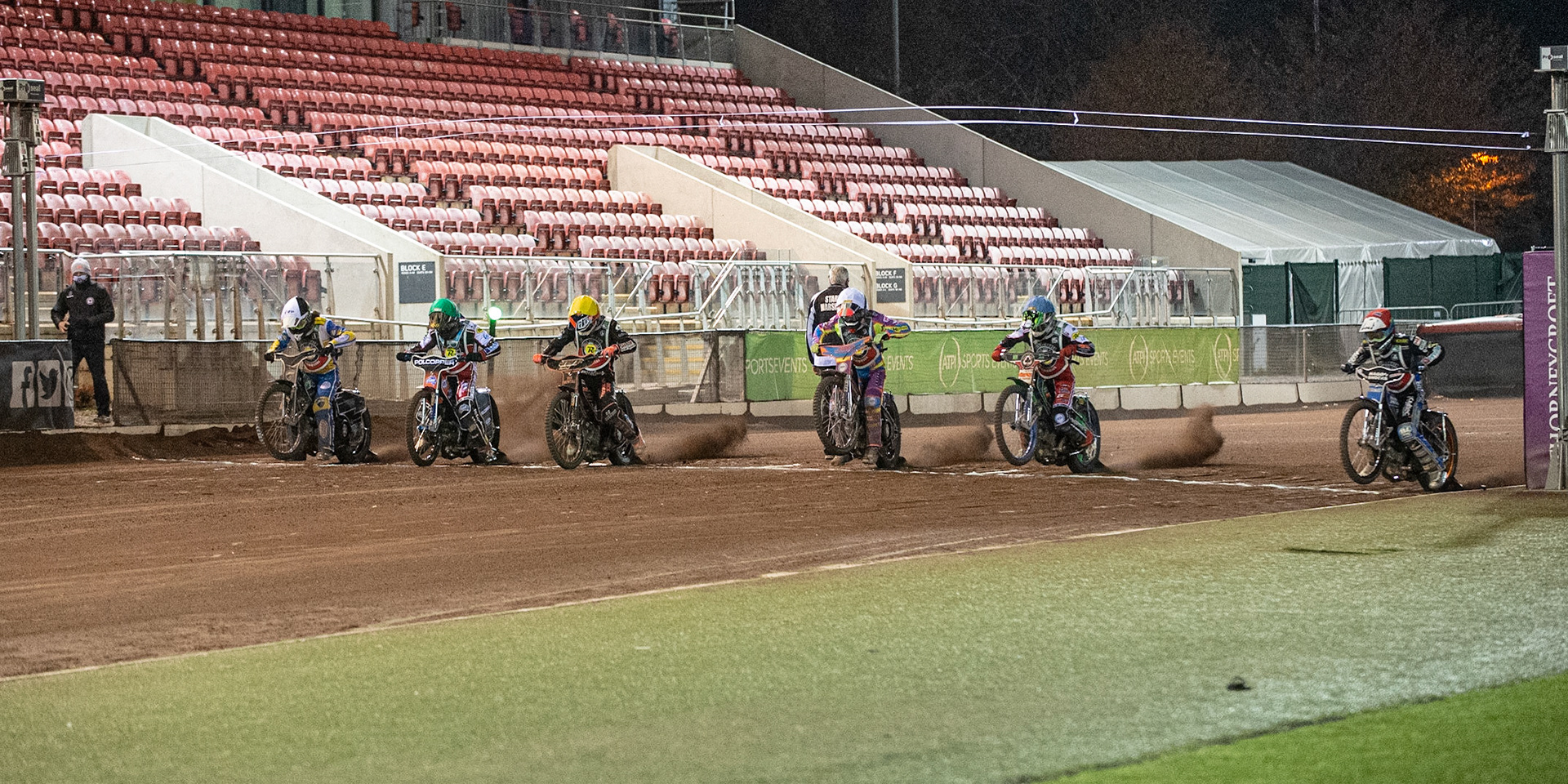 Photo: Ian CharlesThe Peter Craven Memorial Trophy Final 6 Rider startPeter Craven Memorial Trophy, National Speedway Stadium, Manchester Thursday  22  October  2020