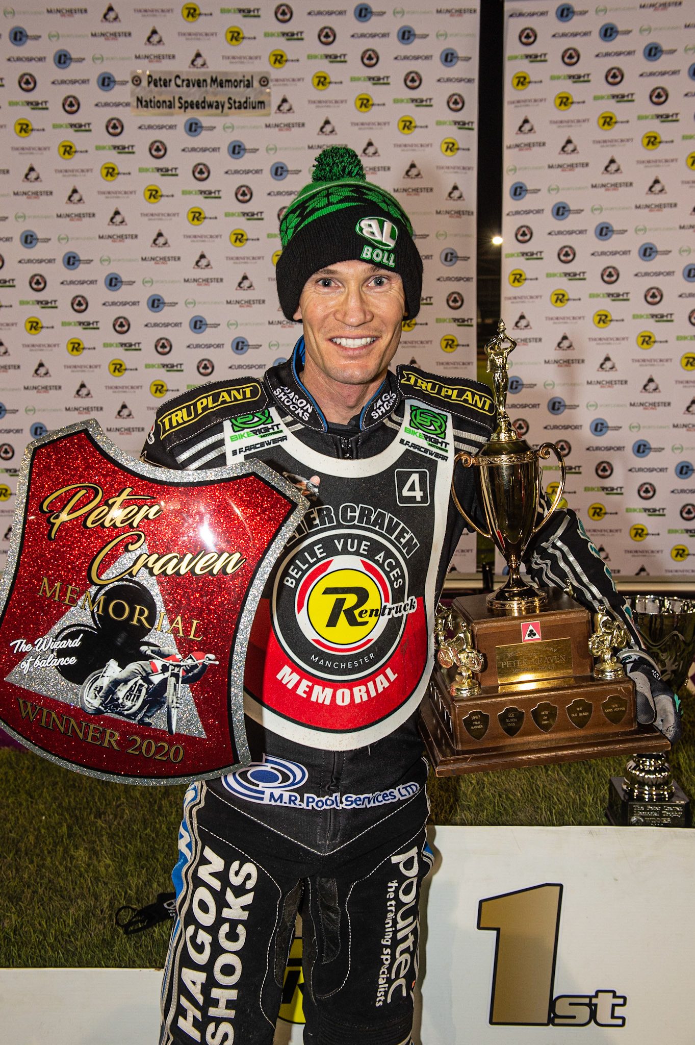 Photo: Ian CharlesThree times winner of the Peter Craven Memorial Trophy: Jason Doyle Peter Craven Memorial Trophy, National Speedway Stadium, Manchester Thursday  22  October  2020
