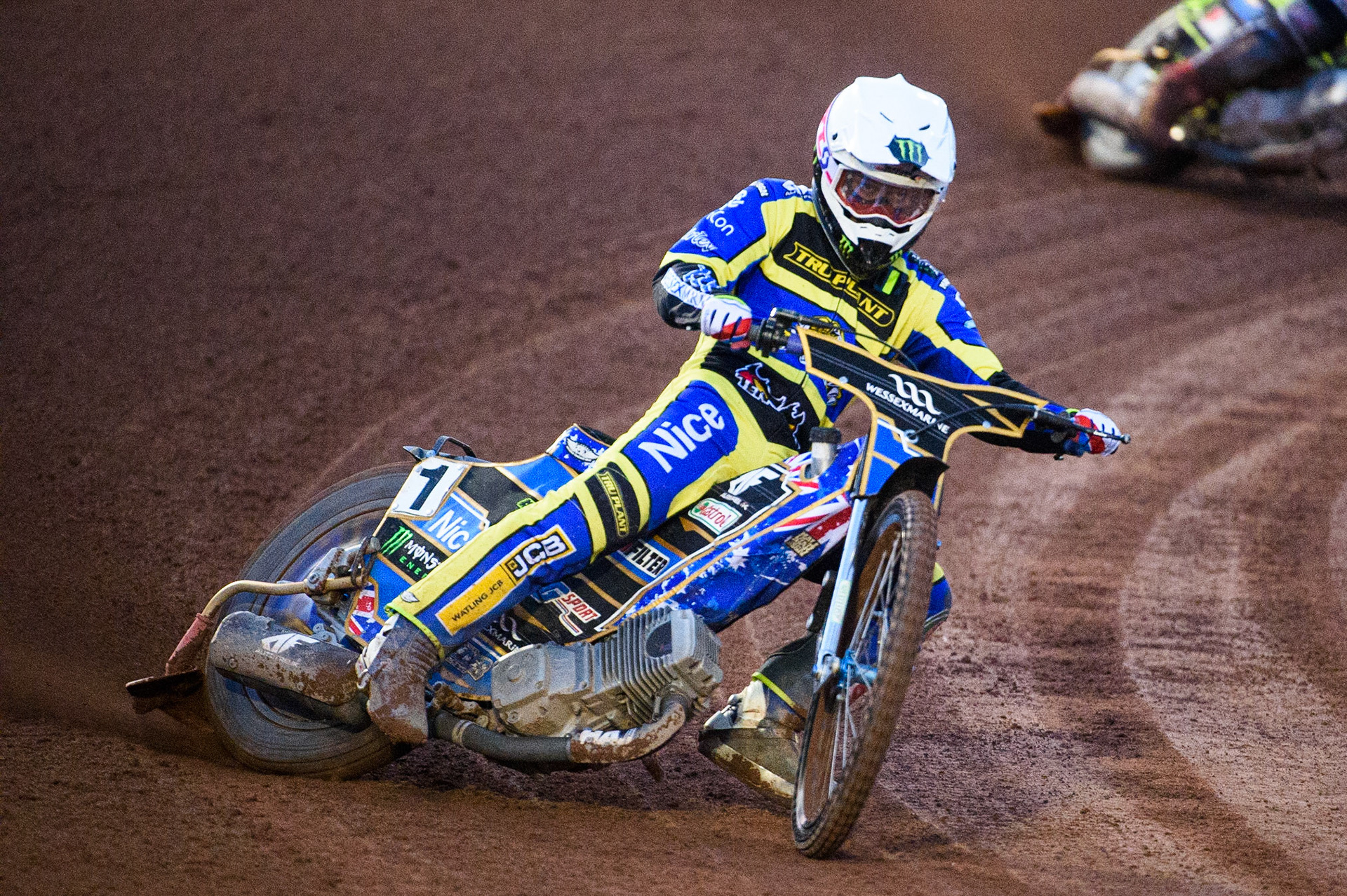 MANCHESTER, UK. SEPT 6TH  Jack Holder  in action  for Sheffield TruPlant Tigers  during the SGB Premiership match between Belle Vue Aces and Sheffield Tigers at the National Speedway Stadium, Manchester on Monday 6th September 2021. (Credit: Ian Charles | MI News)