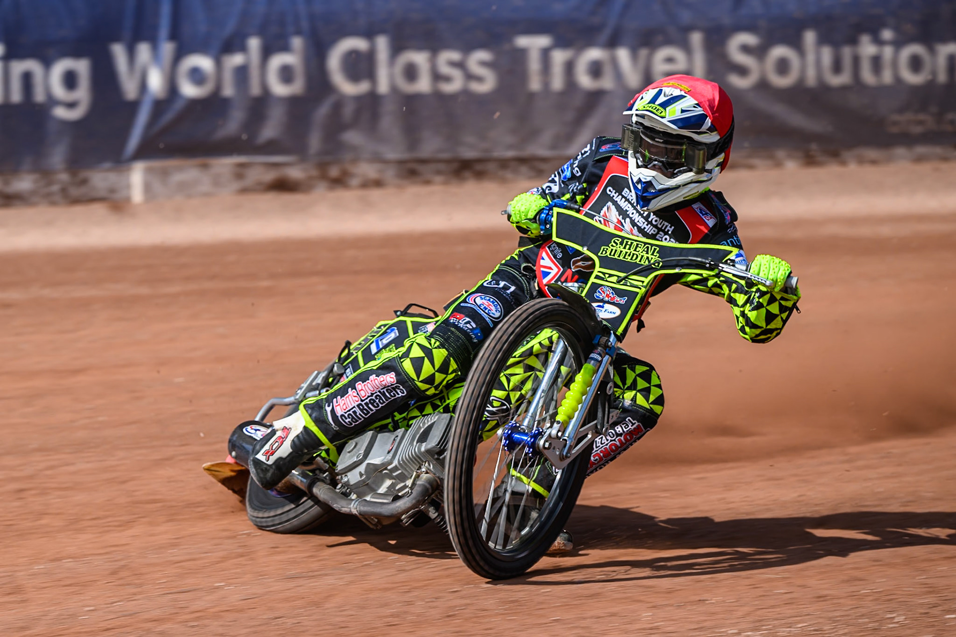 Oli Boverton (15) in action during the British Youth Speedway Championship at the National Speedway Stadium, Manchester on Sunday 10th August 2025. (Photo: Ian Charles | MI News)