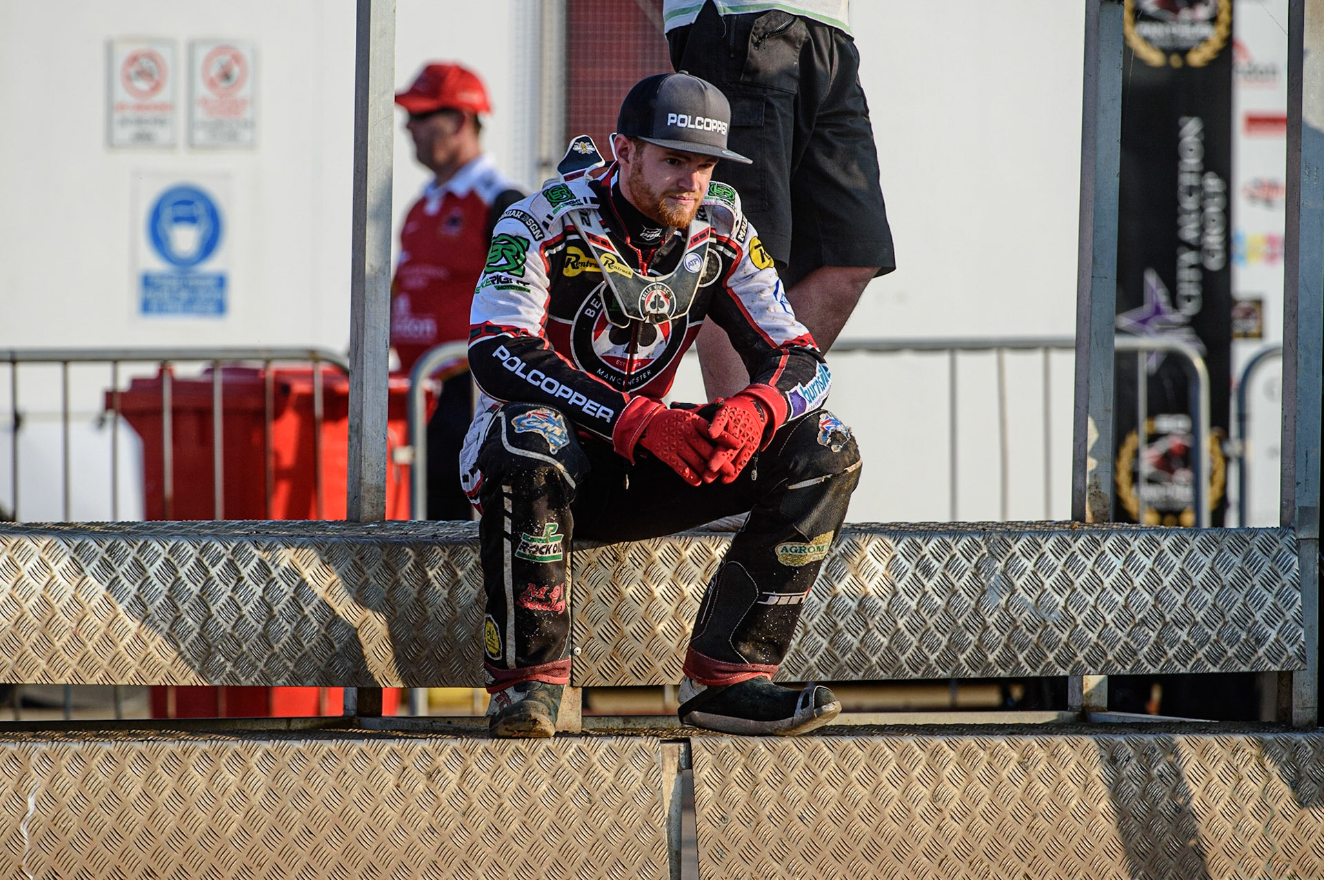 PETERBOROUGH, UK. JULY 19TH  Belle Vue BikeRight Aces  rider Brady Kurtz  in thoughtful mood during the SGB Premiership match between Peterborough and Belle Vue Aces at East of England Showground, Peterborough on Monday 19th July 2021. (Credit: Ian Charles | MI News)