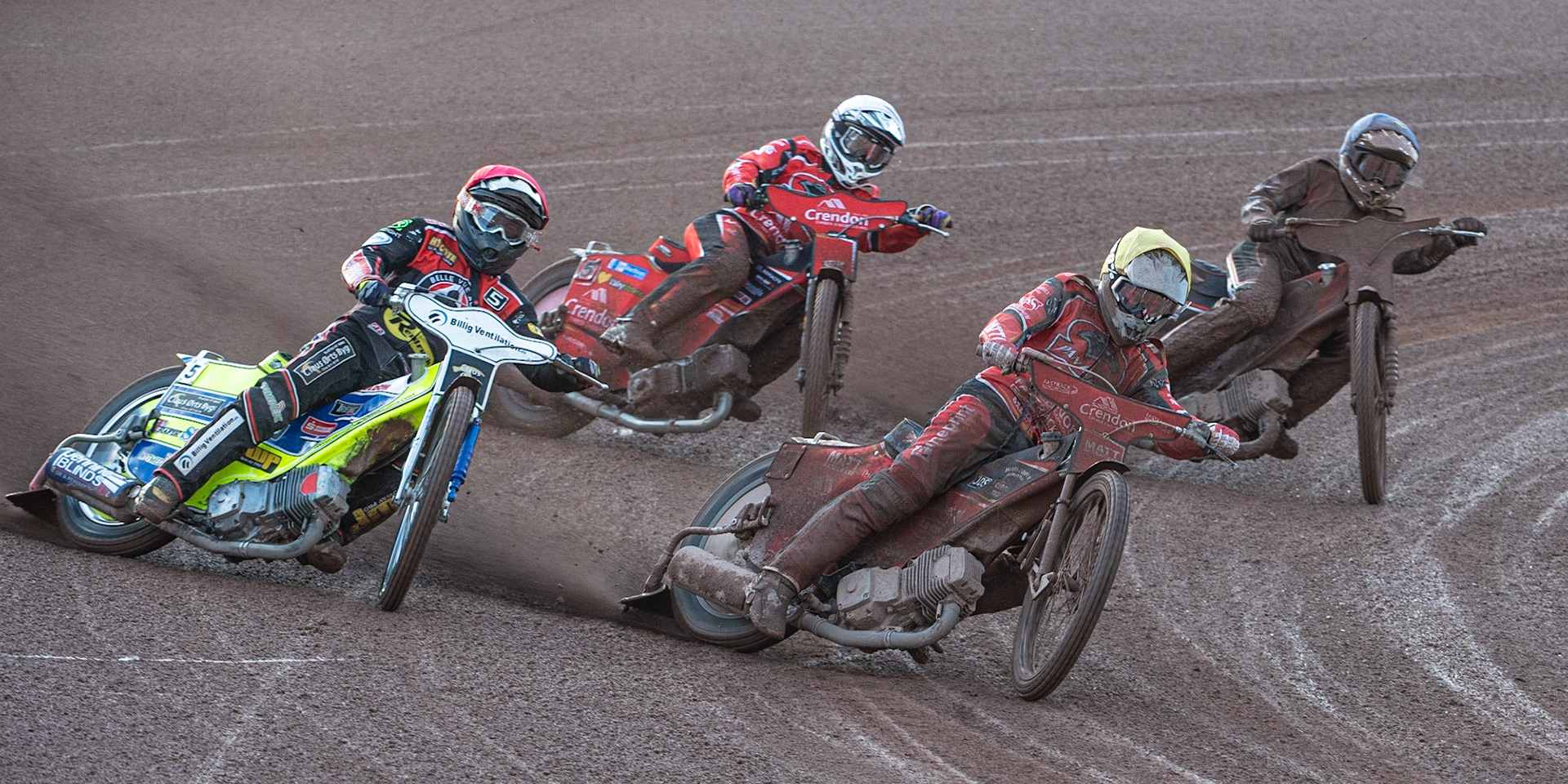 Photo by Ian Charles:

Bradley Wilson-Dean  (Yellow) leads Kenneth Bjerre  (Red), Rohan Tungate  (White) and Jaimon Lidsey (Blue)

Belle Vue Aces v Peterborough Panthers, British Speedway Premiership, National Speedway Stadium, Manchester, Thursday, 13, June, 2019