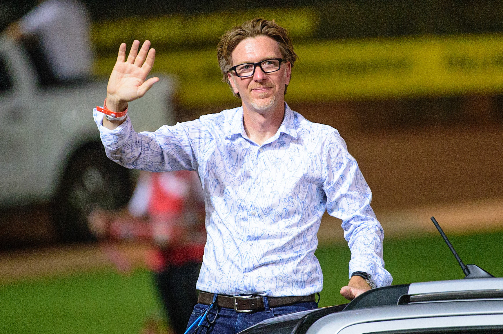 Jason Crump during the parade of Cardiff Legends during the FIM  Speedway Grand Prix of Great Britain at the Principality Stadium, Cardiff on Saturday 13th August 2022. (Credit: Ian Charles | MI News