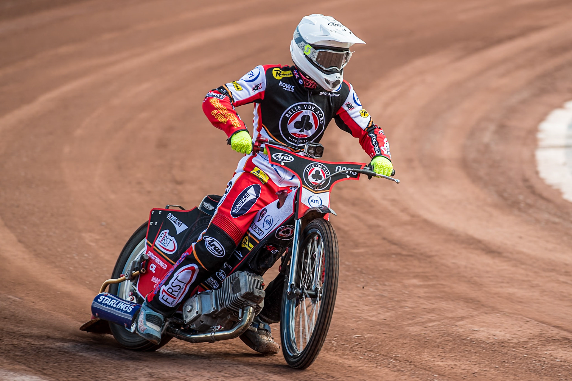Jake Mulford in action during the Belle Vue Aces Media Day at the National Speedway Stadium, Manchester on Wednesday 12th March 2025. (Photo: Ian Charles | MI News)