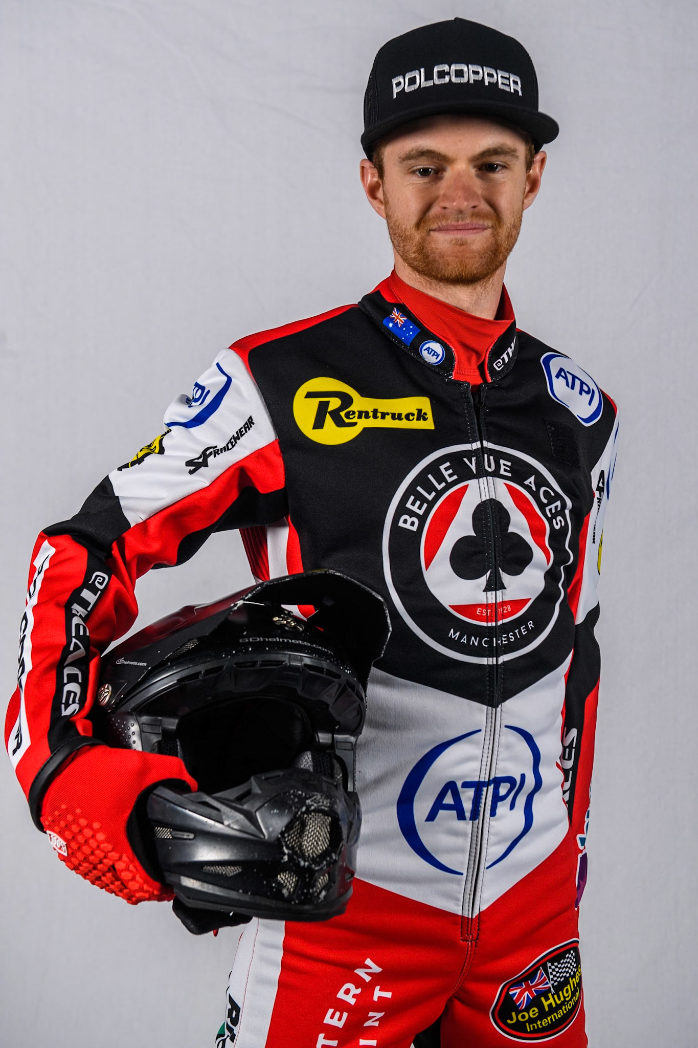 Belle Vue Aces' rider Brady Kurtz during the Belle Vue Aces Media Day at the National Speedway Stadium, Manchester on Monday 11th March 2024. (Photo: Ian Charles | MI News)