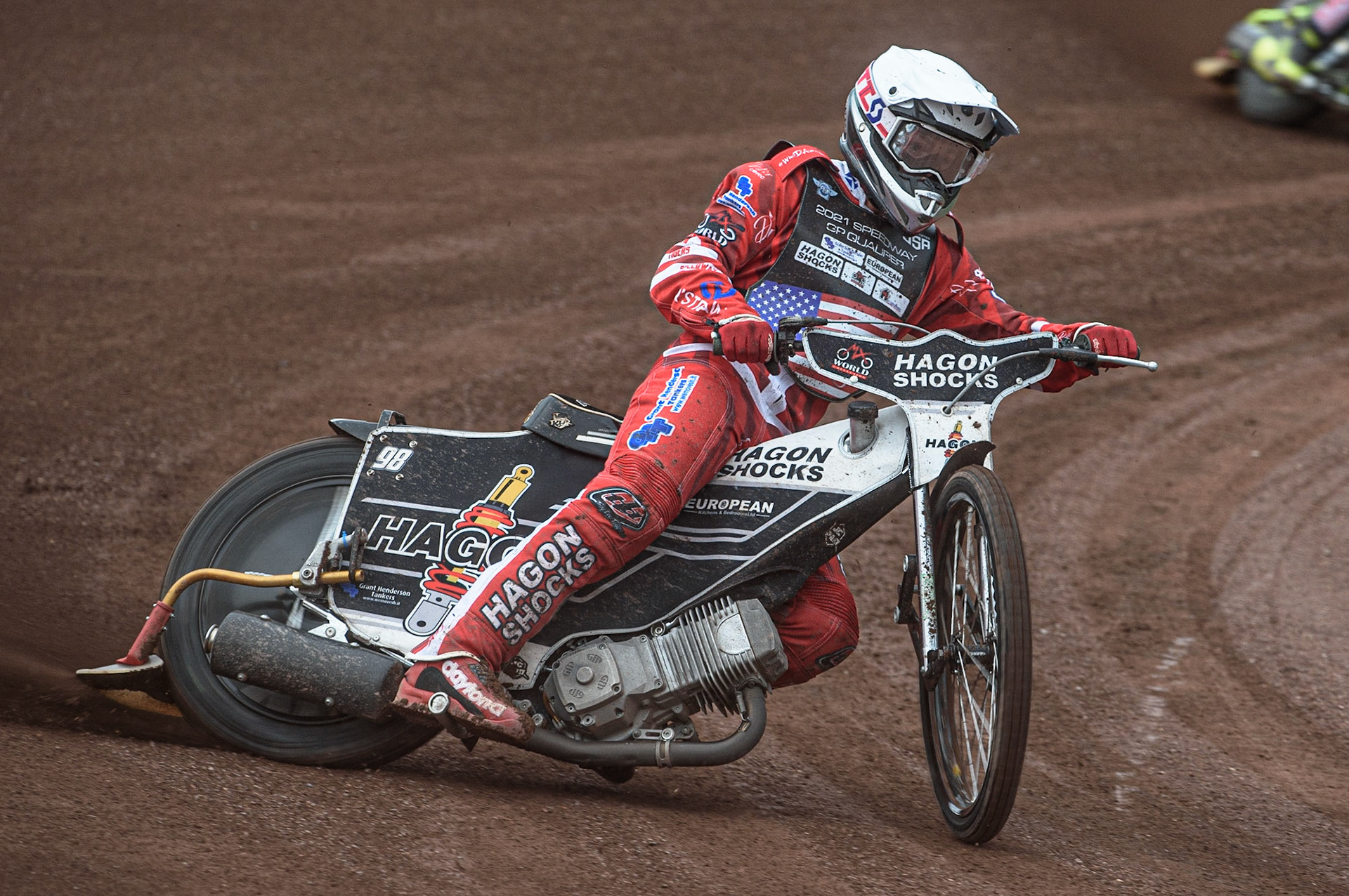 GLASGOW, UK. JUNE 19TH.  Broc Nicol (USA) in action  during the FIM Speedway Grand Prix Qualifying Round at the Peugeot Ashfield Stadium, Glasgow on Saturday 19th June 2021. (Credit: Ian Charles | MI News)