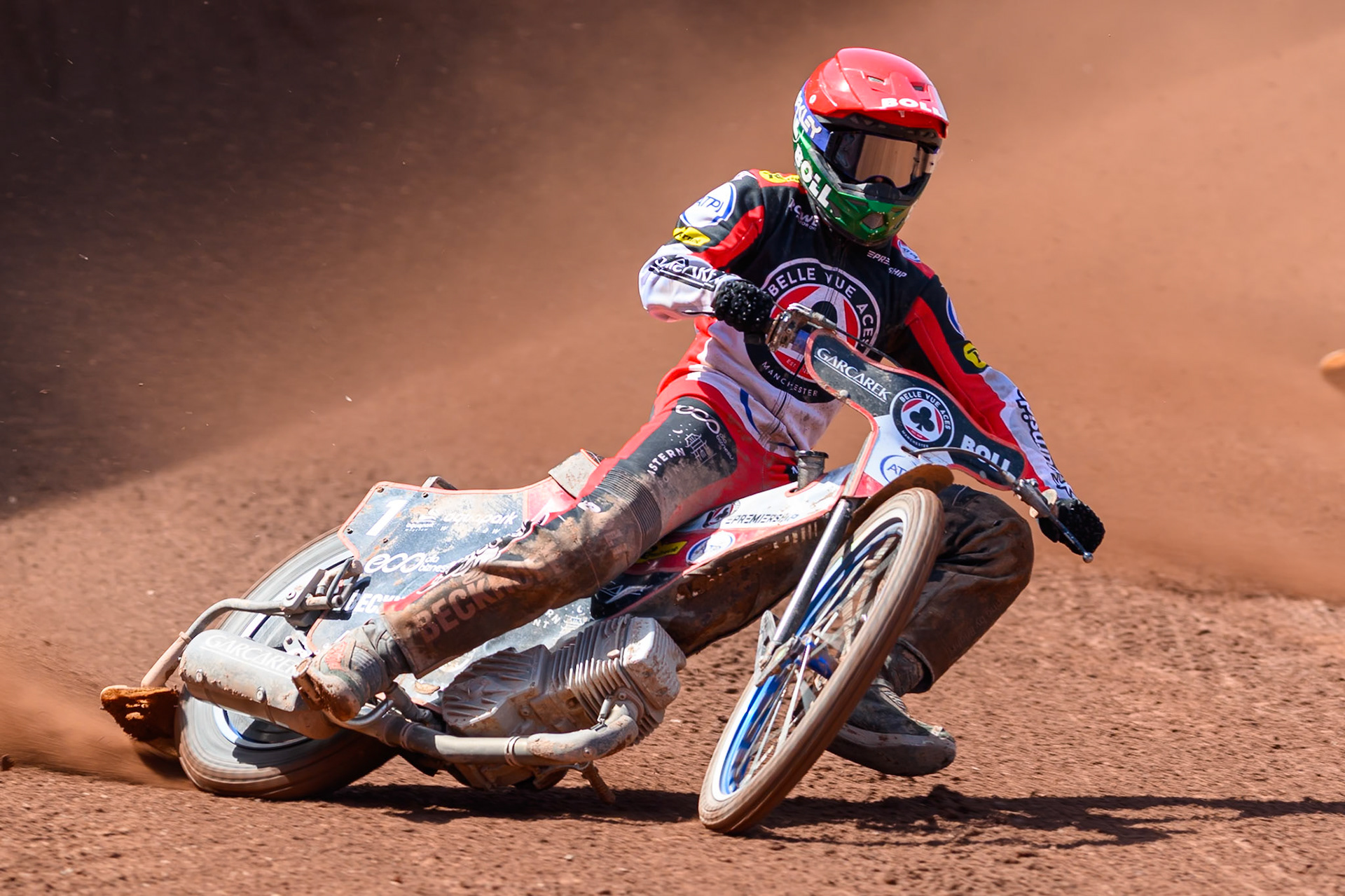 Brady Kurtz of Belle Vue Aces in action during the Rowe Motor Oil Premiership match between Belle Vue Aces and Sheffield Tigers at the National Speedway Stadium, Manchester on Monday 25th May 2026. (Photo: Ian Charles | MI News)