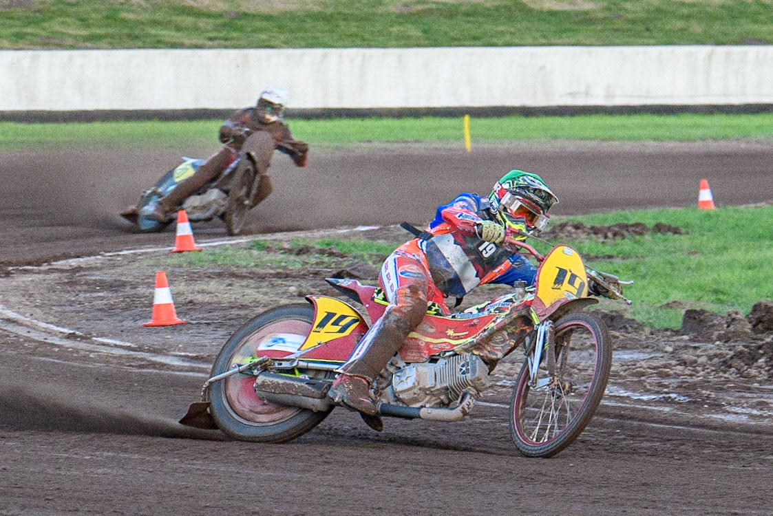 Romano Hummel leads the Grand Final and is unbeaten all afternoon during the FIM Long Track Of Nations event at the Speed Centre Roden on Sunday 24th September 2023. (Photo: Ian Charles | MI News)