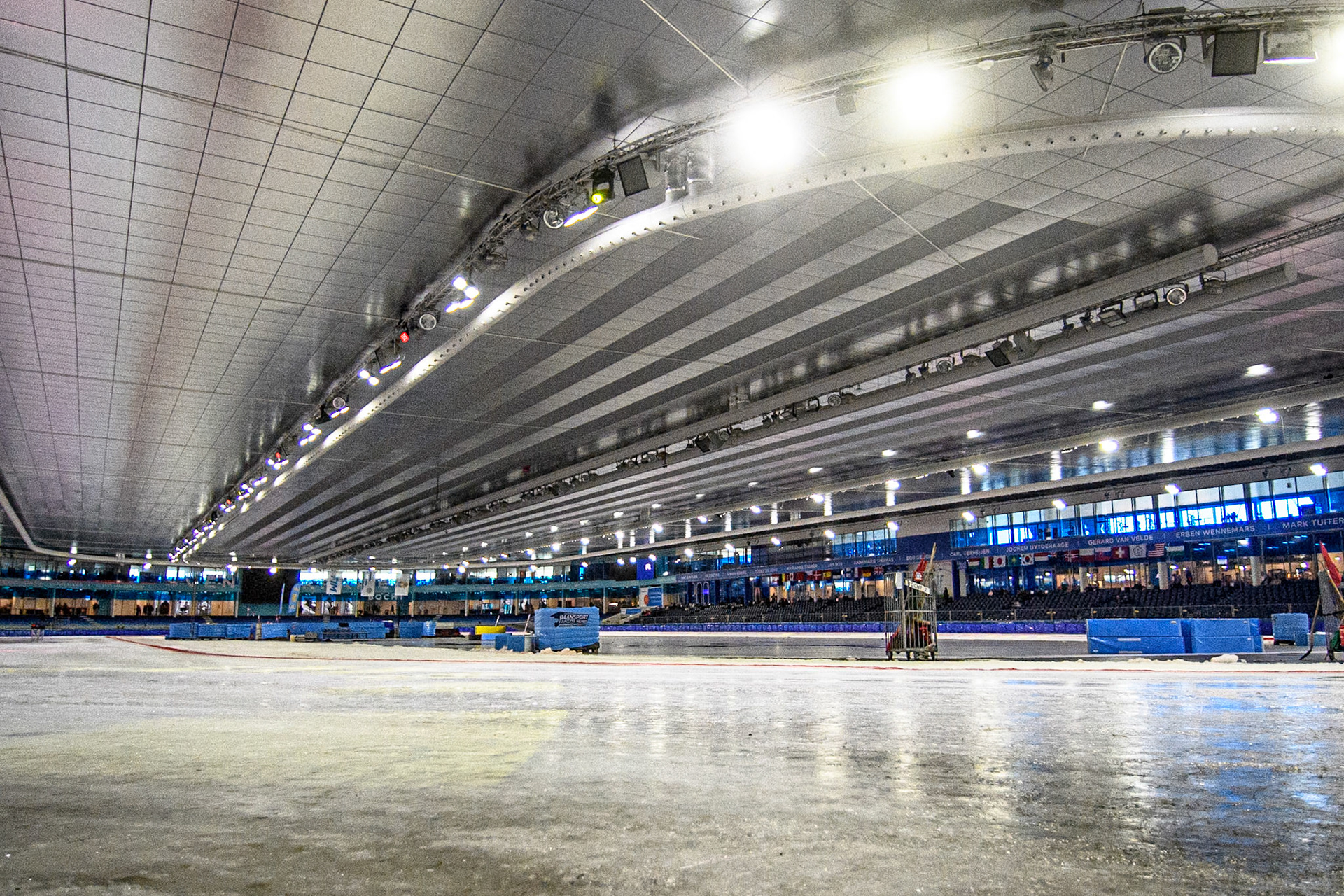Ice Rink Thialf during the FIM Ice Speedway Gladiators World Championship, Final 3 at the Ice Stadium, Thialf, Heerenveen on Saturday 5th April 2025. (Photo: Ian Charles | MI News)