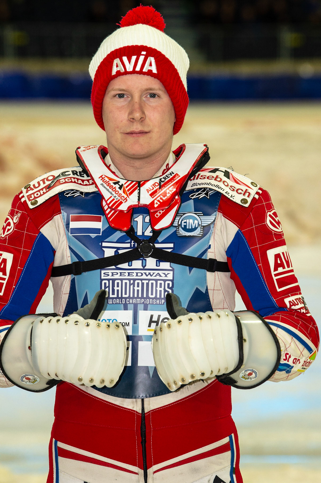 HEERENVEEN, NL.  Niek Schaap (412) (Netherlands) during the FIM Ice Speedway Gladiators World Championship Final 3 at Ice Rink Thialf, Heerenveen on Saturday  2 April 2022. (Credit: Ian Charles | MI News)