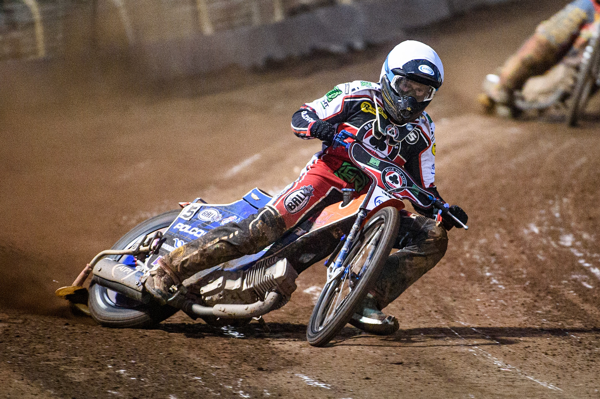 SHEFFIELD, UK. AUG 2NDBrady Kurtz  in action for Belle Vue BikeRight Aces  during the SGB Premiership match between Sheffield Tigers and Belle Vue Aces at Owlerton Stadium, Sheffield on Thursday 2nd September 2021. (Credit: Ian Charles | MI News)